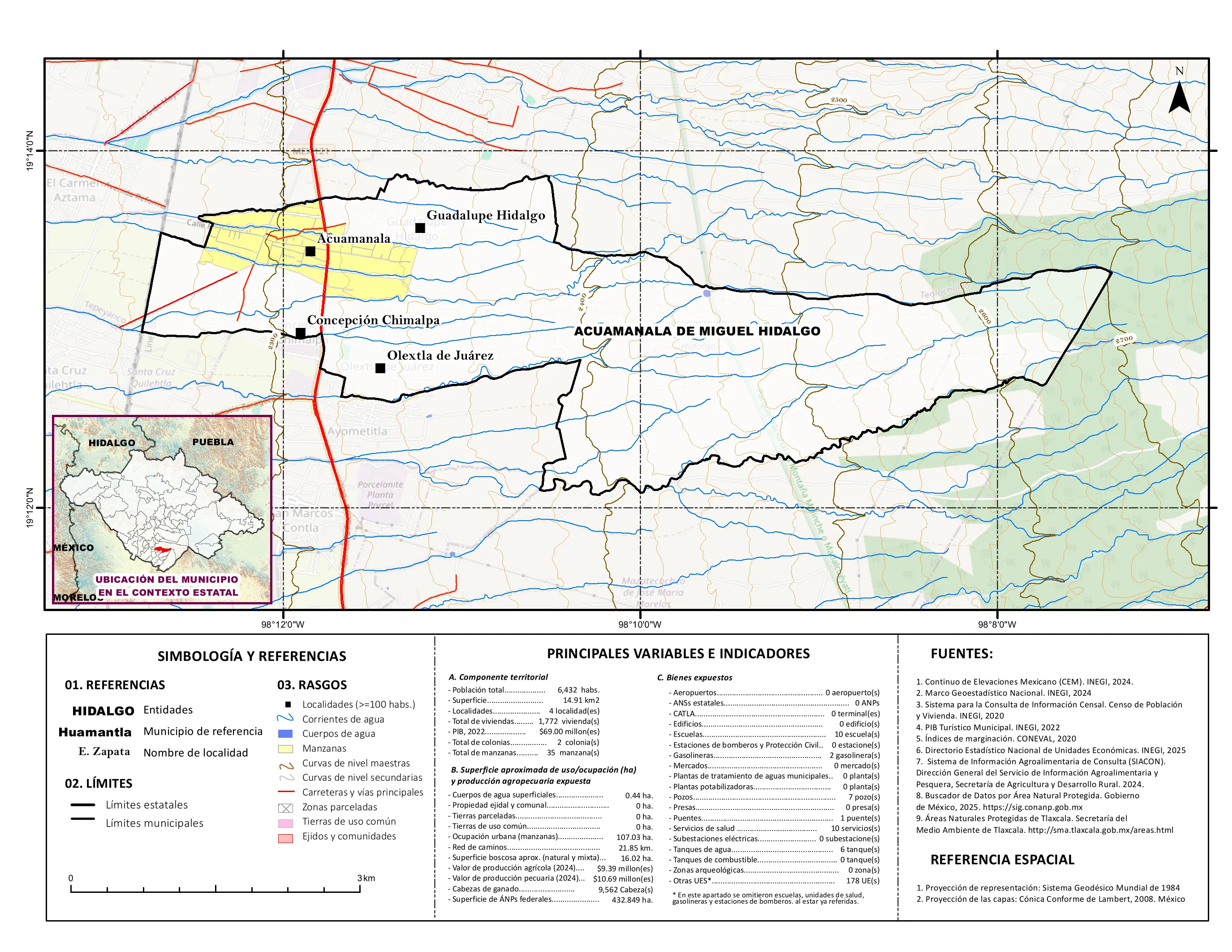 Mapa referencial de los principales bienes expuestos en el municipio