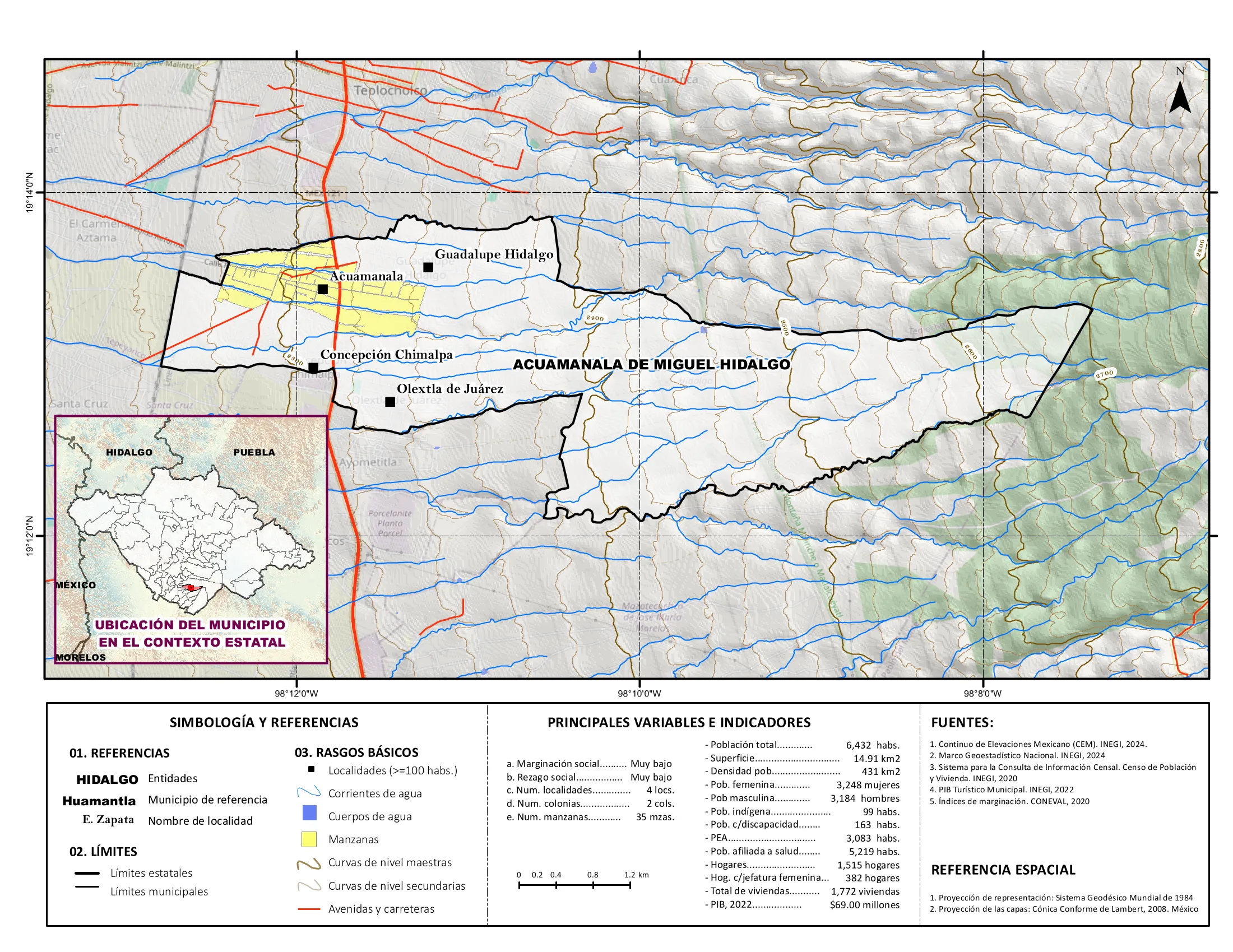 Mapa físico socioeconómico