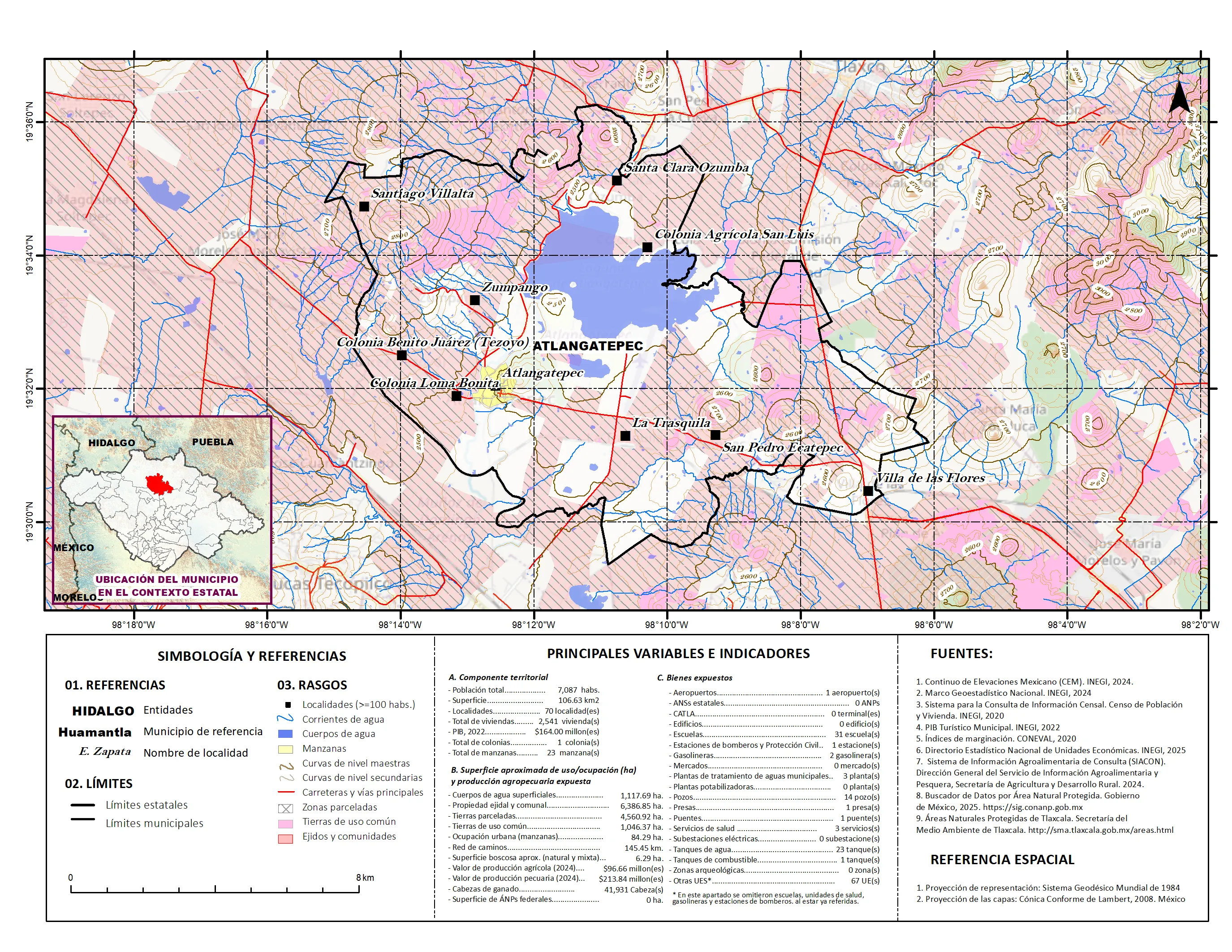 Mapa referencial de los principales bienes expuestos en el municipio