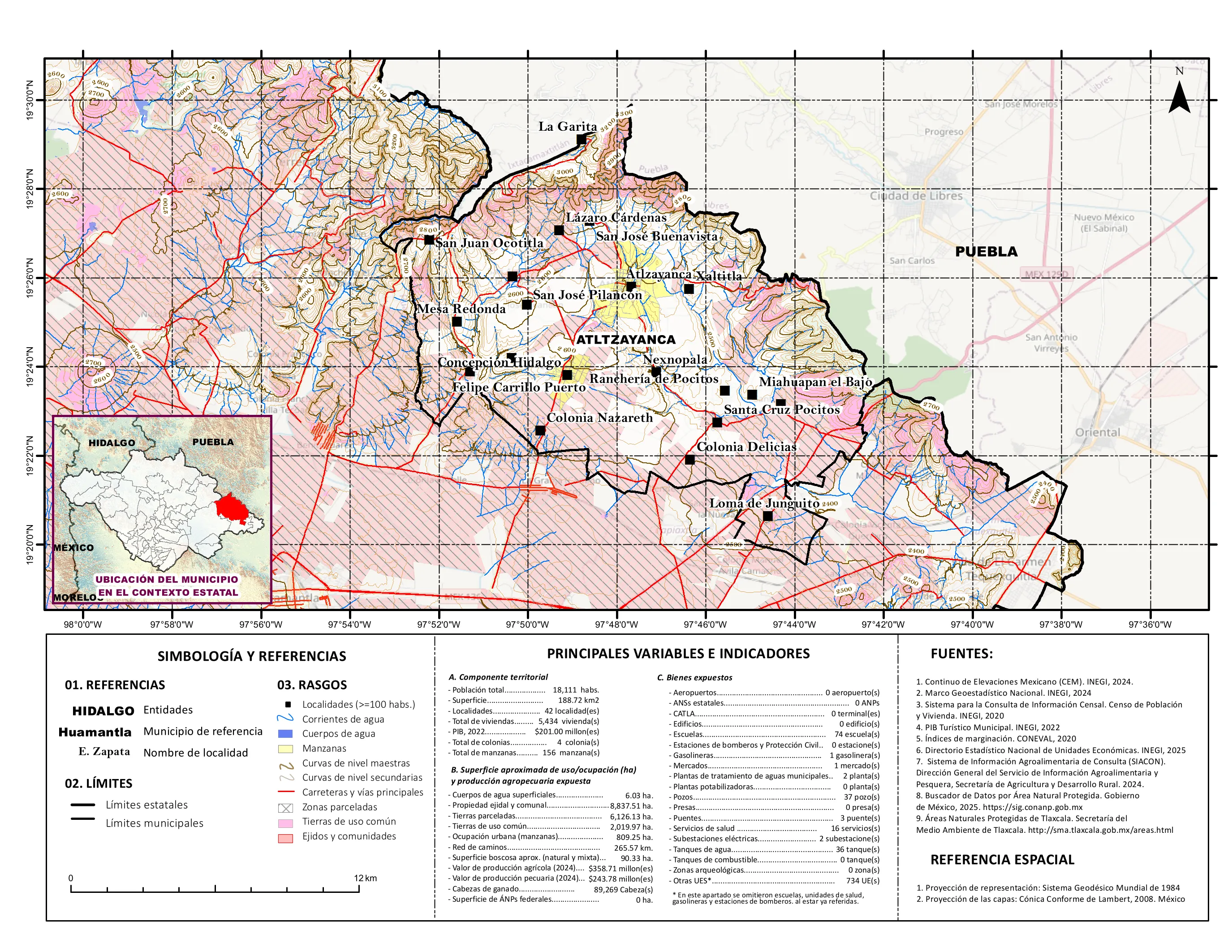 Mapa referencial de los principales bienes expuestos en el municipio