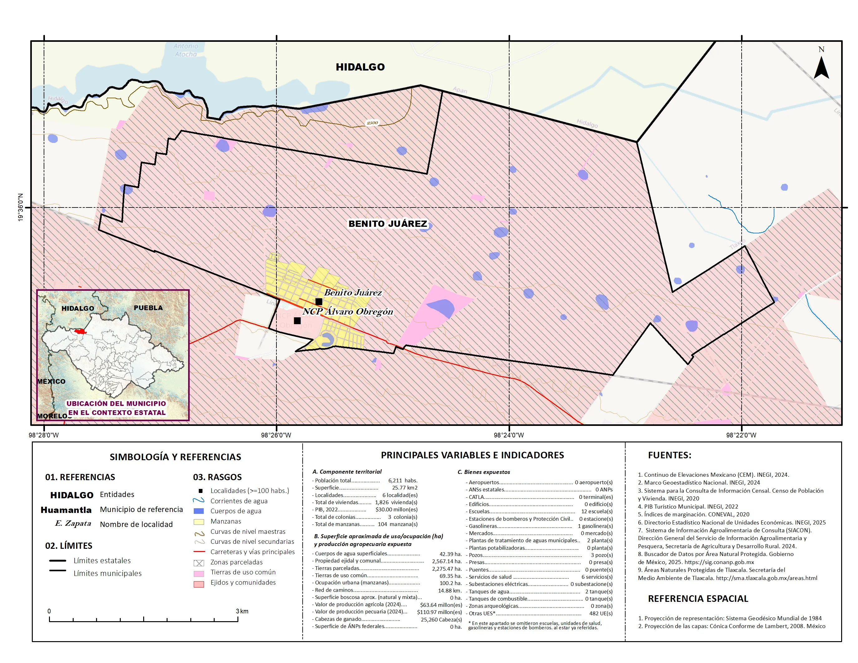 Mapa referencial de los principales bienes expuestos en el municipio