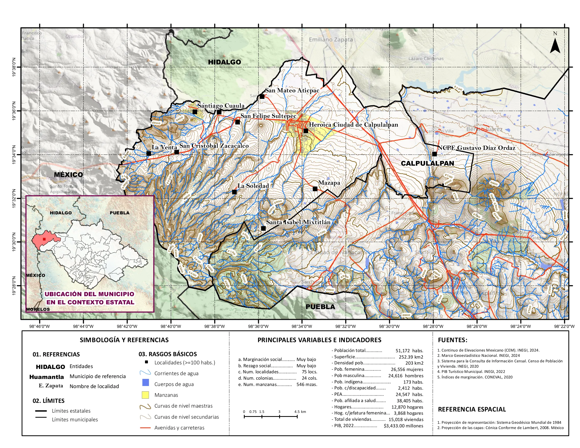 Mapa físico socioeconómico