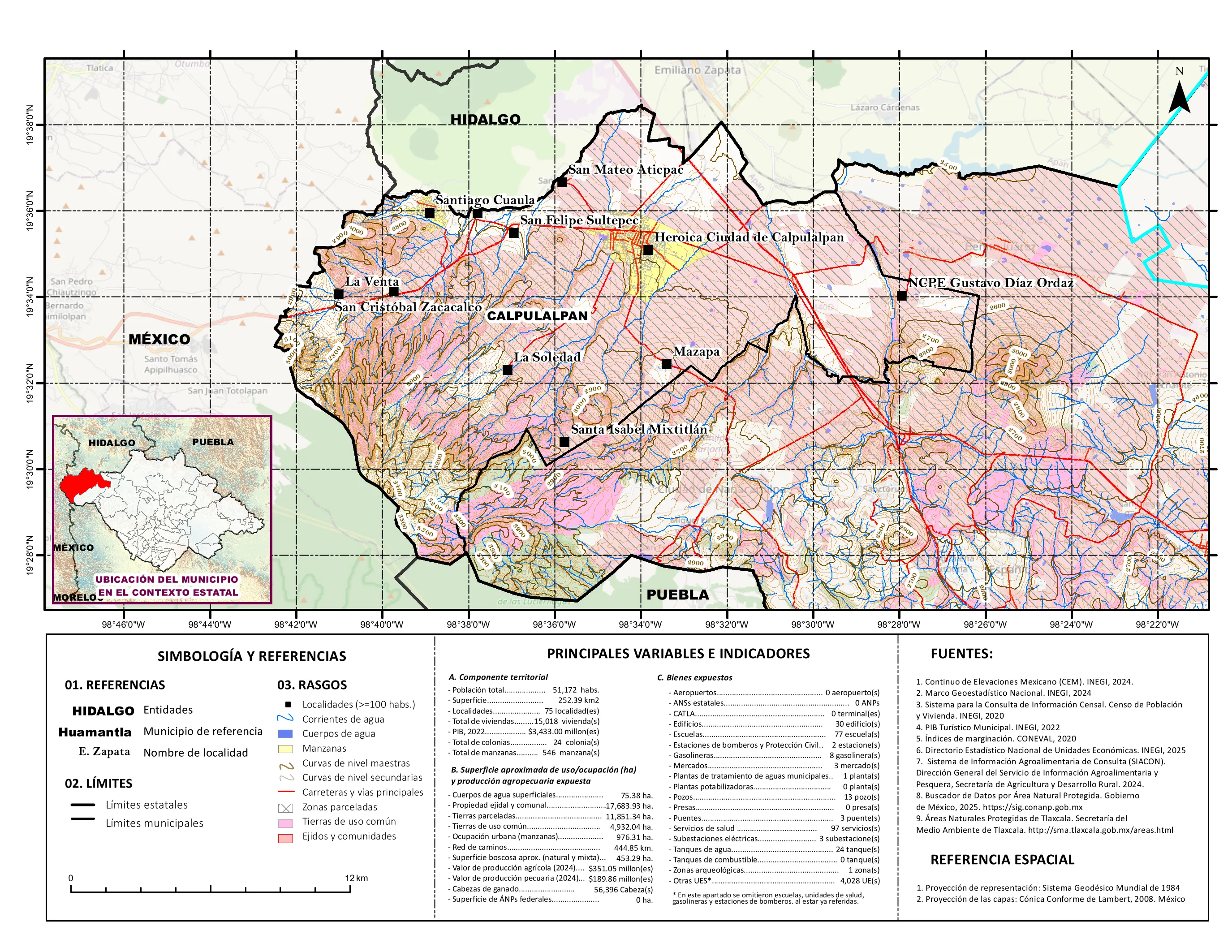 Mapa referencial de los principales bienes expuestos en el municipio