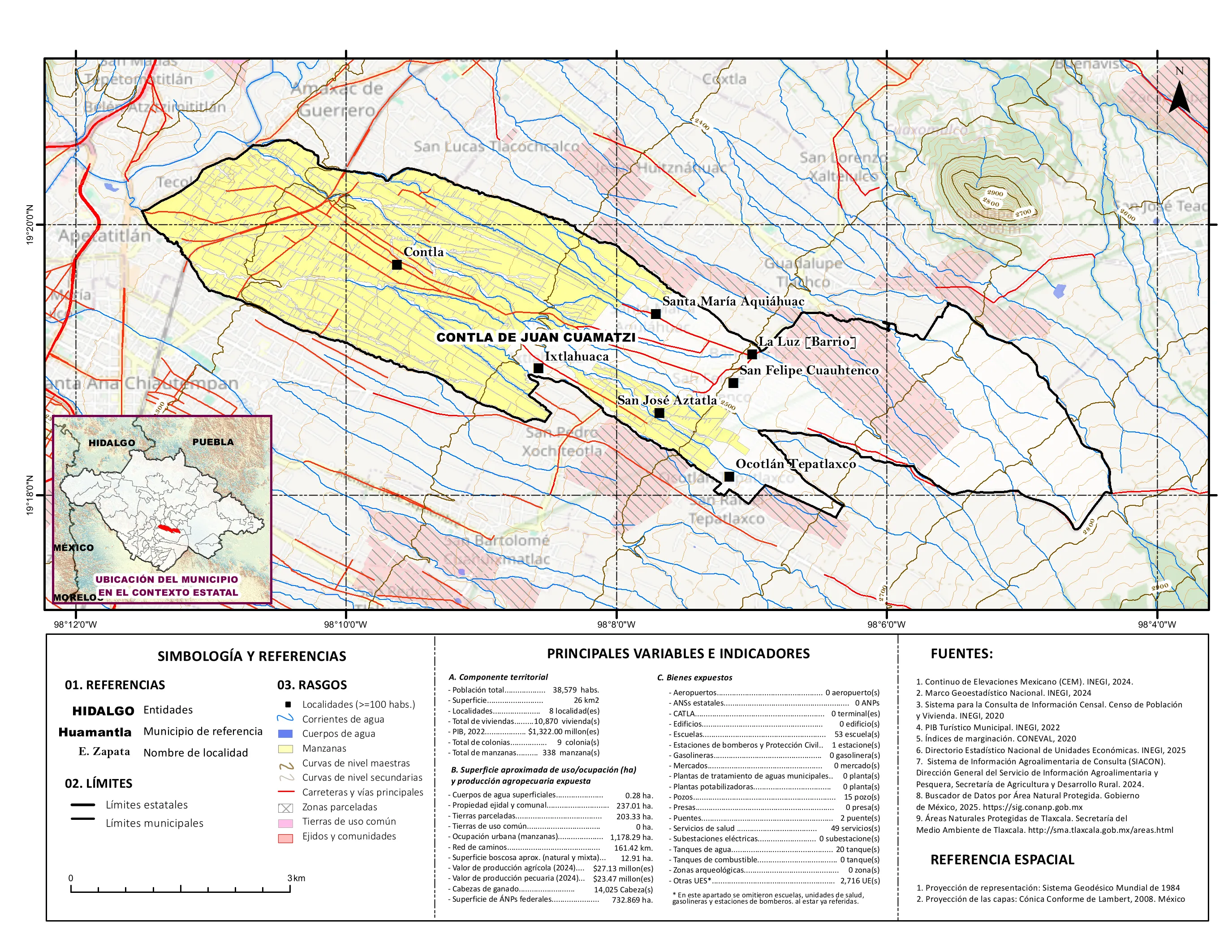 Mapa referencial de los principales bienes expuestos en el municipio