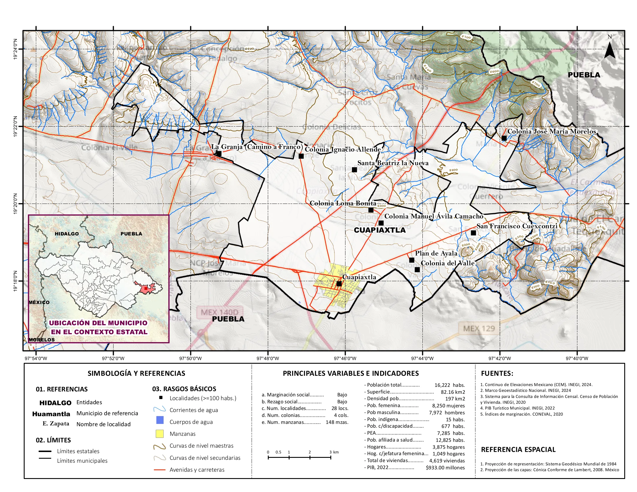 Mapa físico socioeconómico