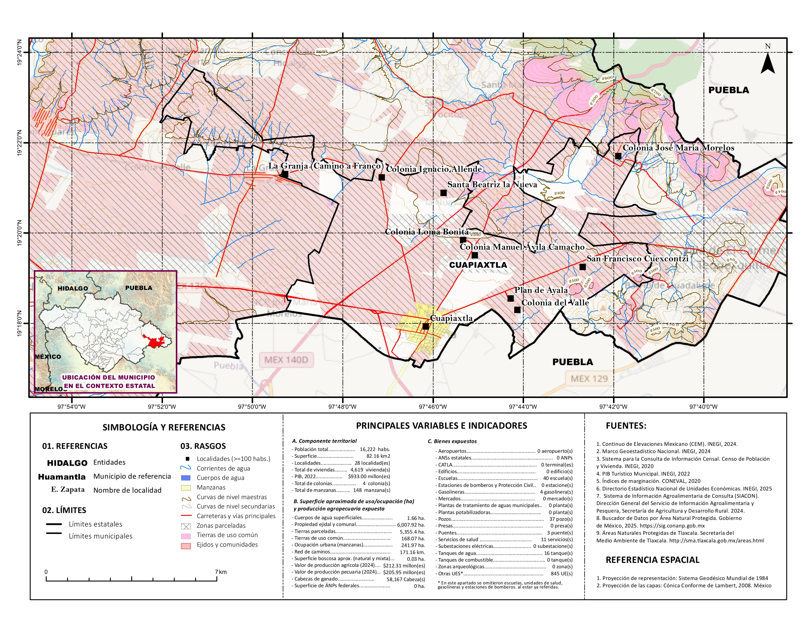 Mapa referencial de los principales bienes expuestos en el municipio