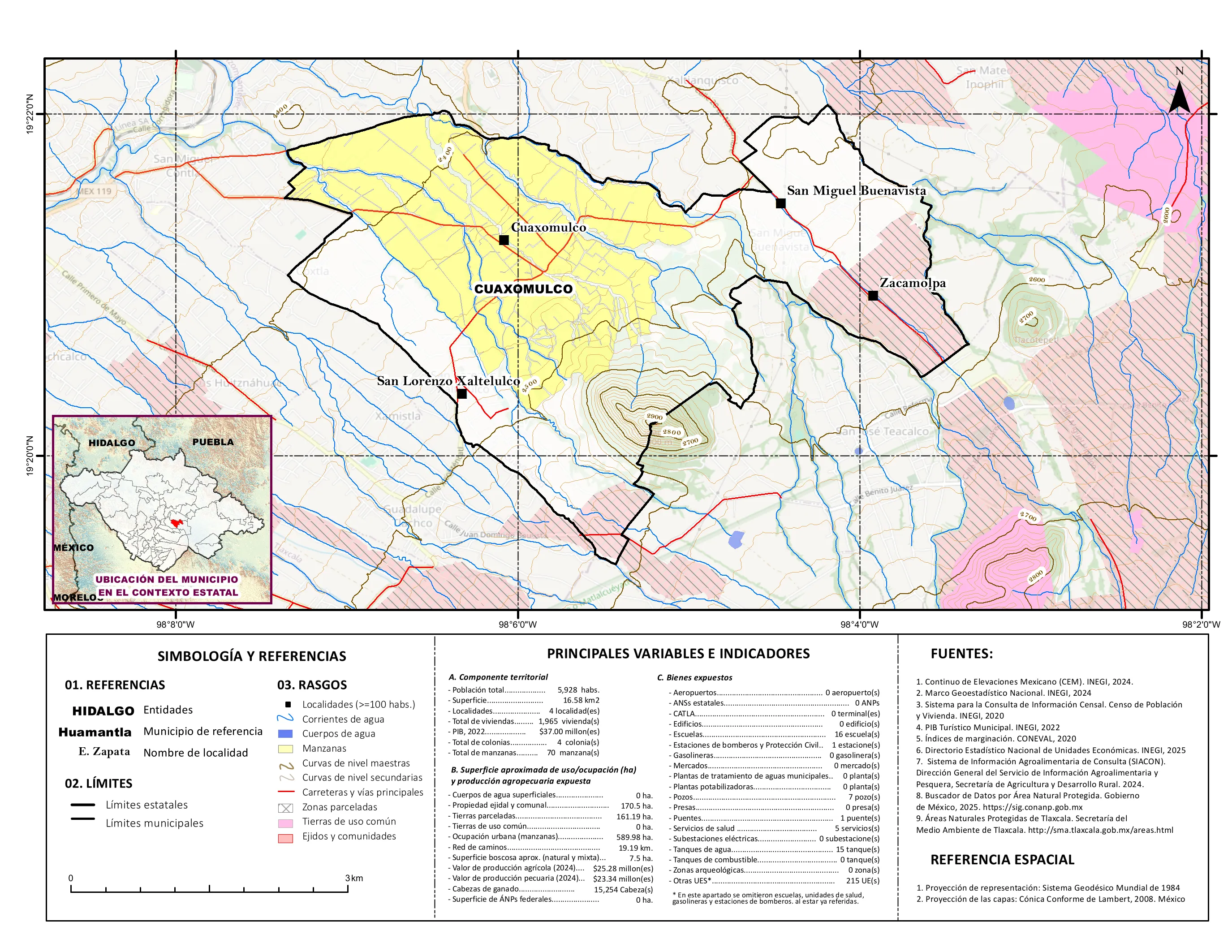Mapa referencial de los principales bienes expuestos en el municipio
