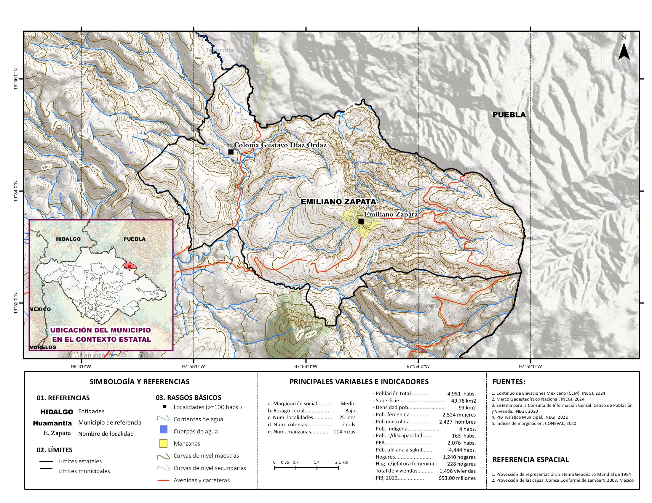 Mapa físico socioeconómico