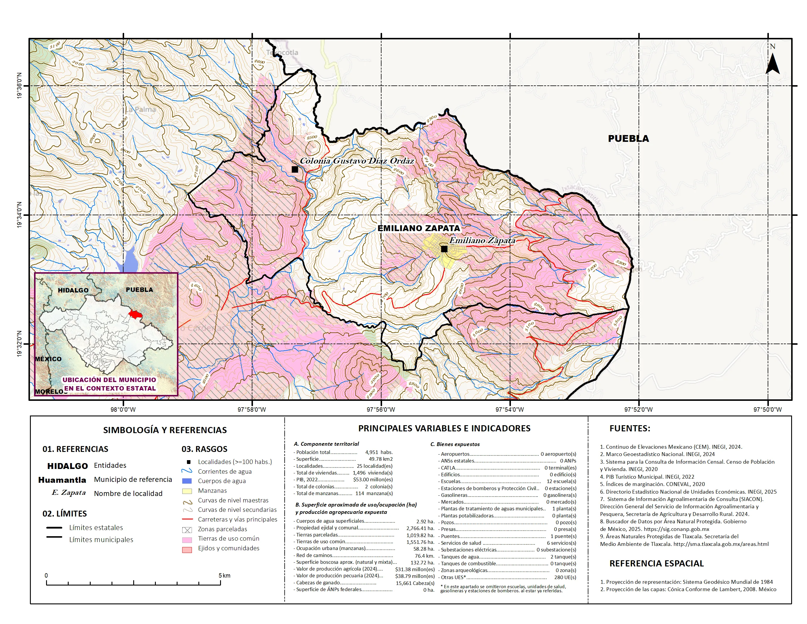 Mapa referencial de los principales bienes expuestos en el municipio