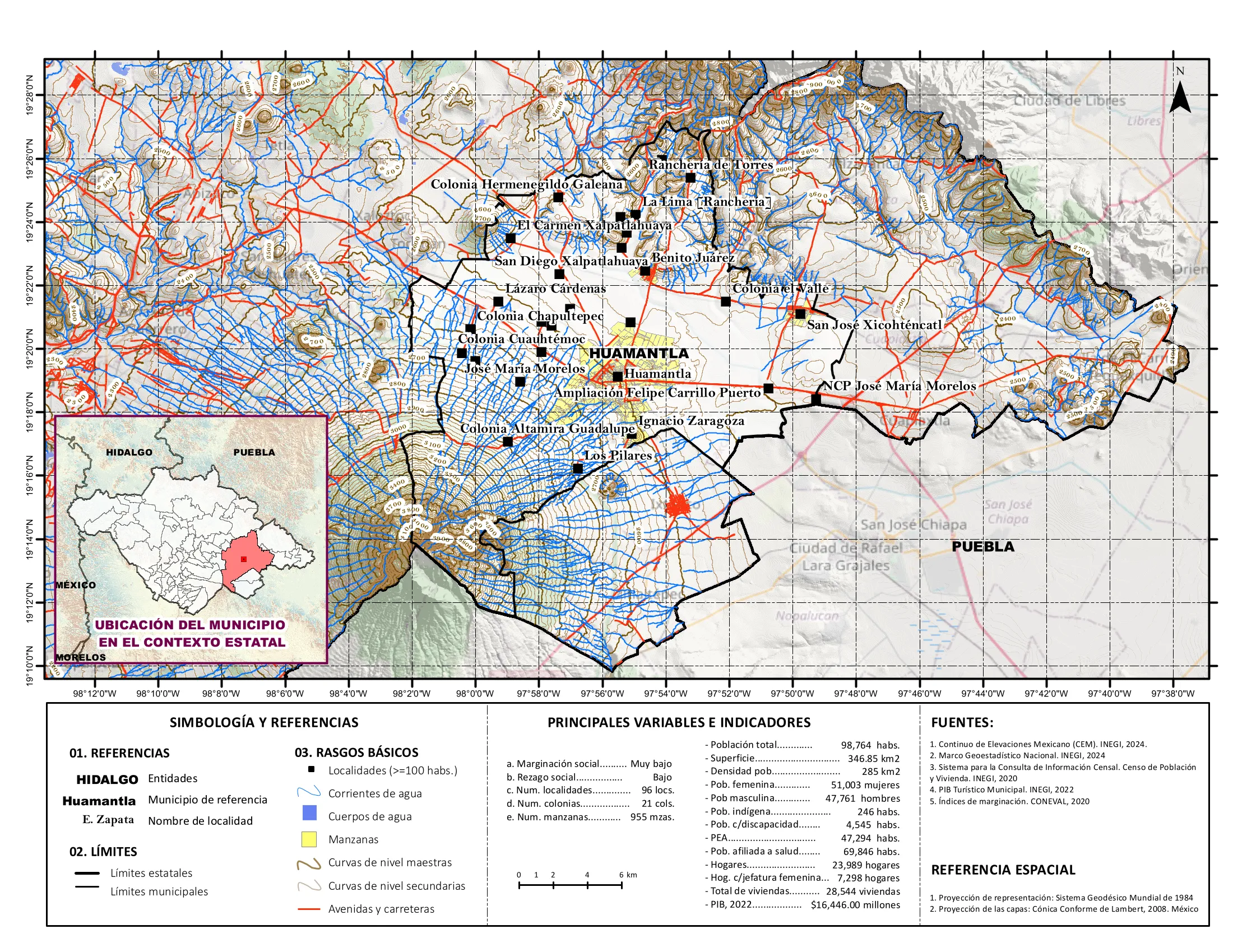 Mapa físico socioeconómico