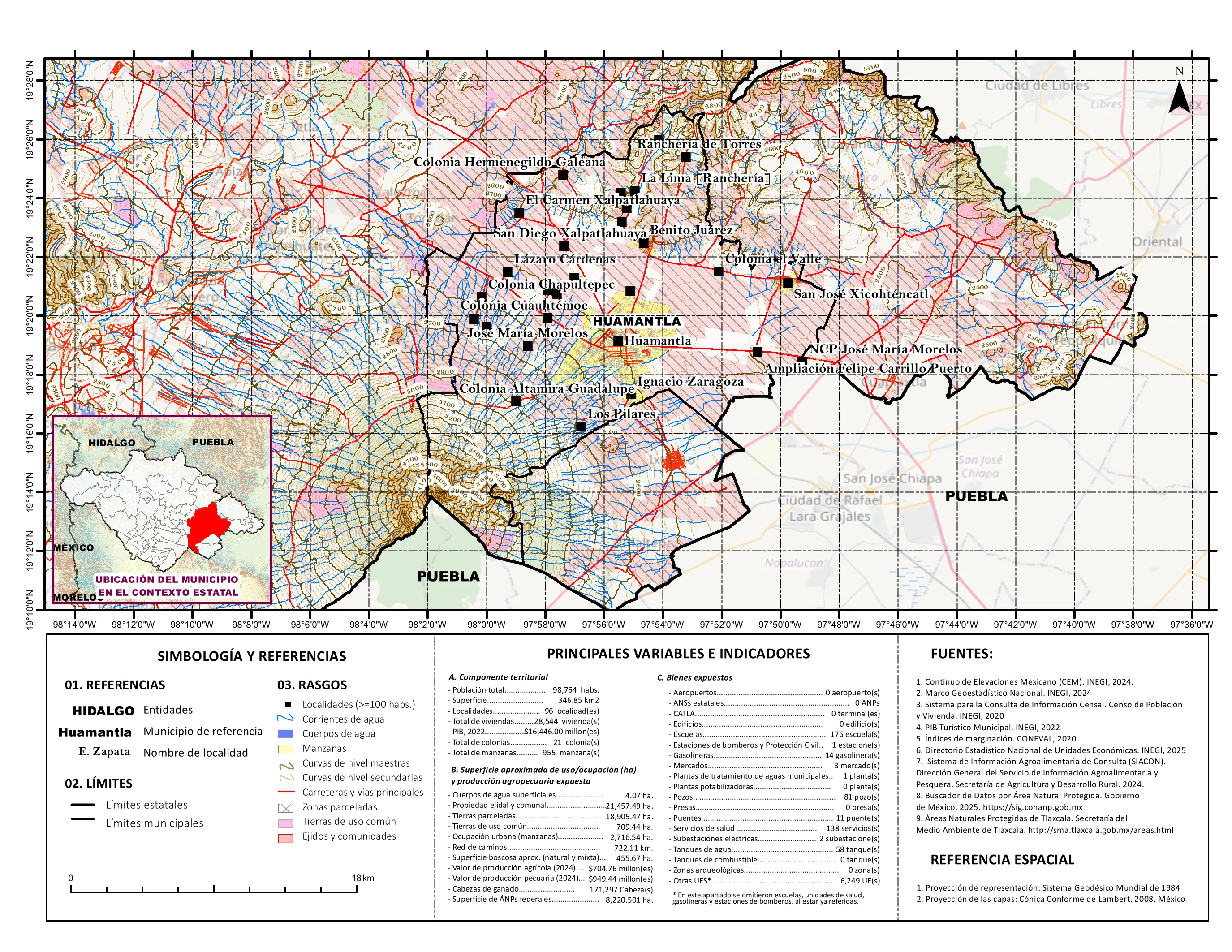 Mapa referencial de los principales bienes expuestos en el municipio