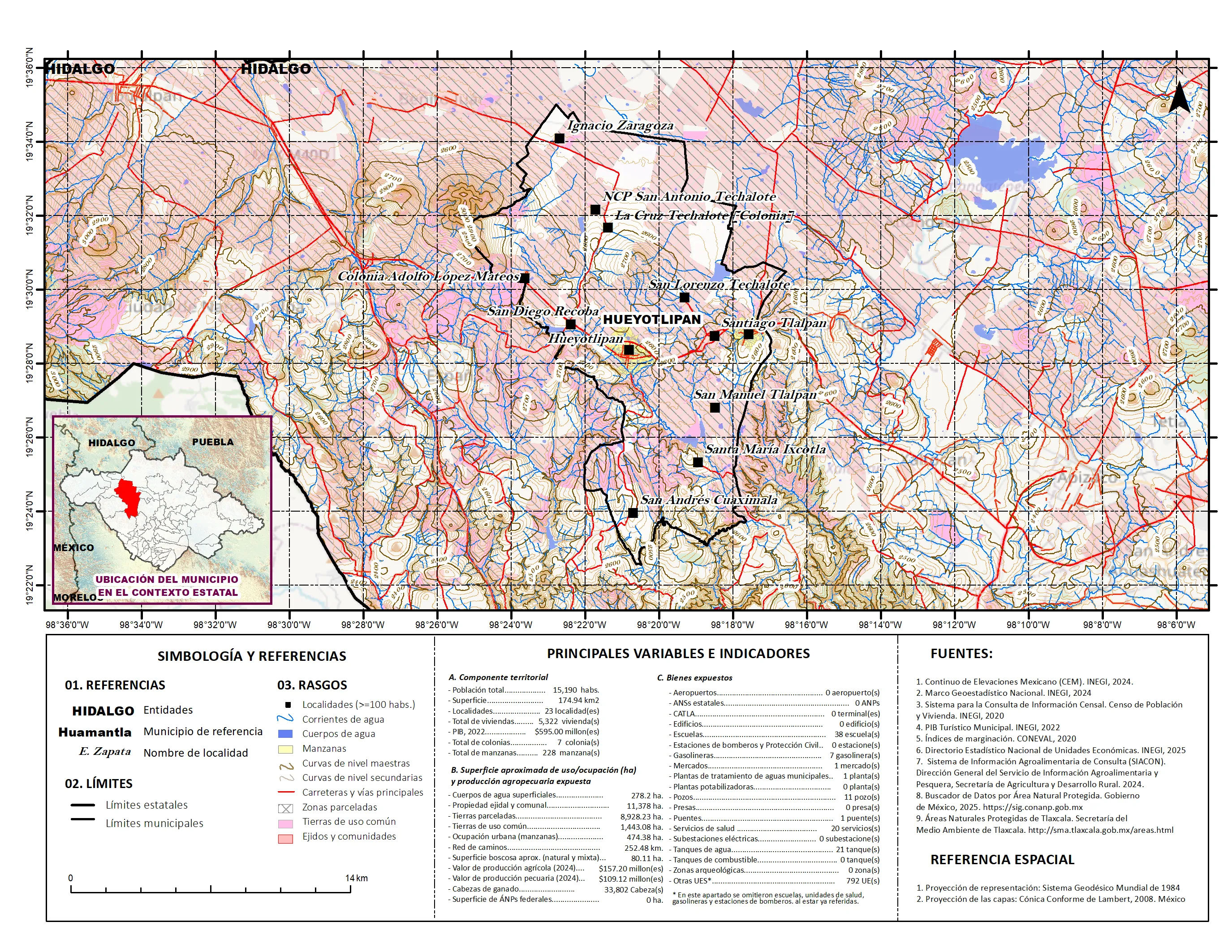 Mapa referencial de los principales bienes expuestos en el municipio