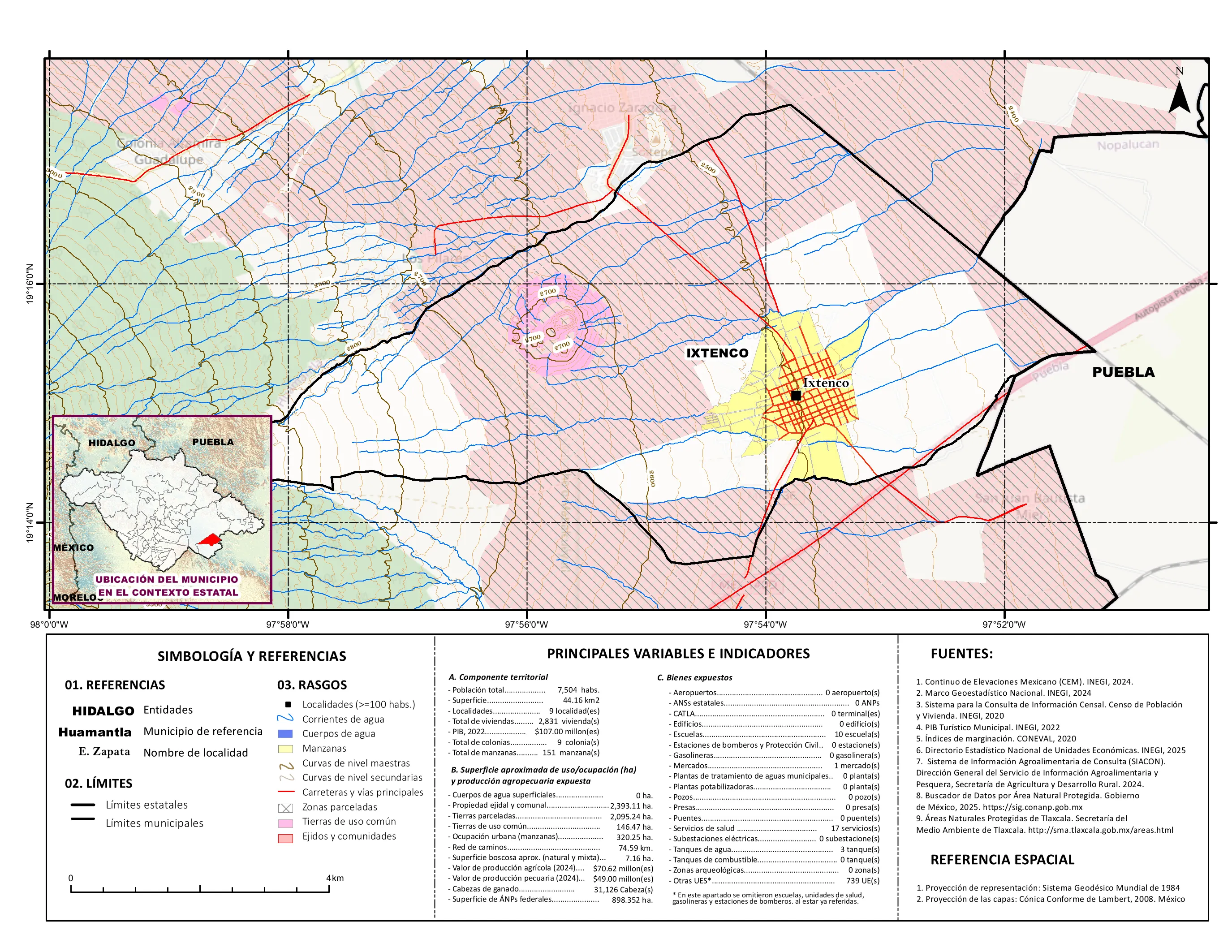 Mapa referencial de los principales bienes expuestos en el municipio
