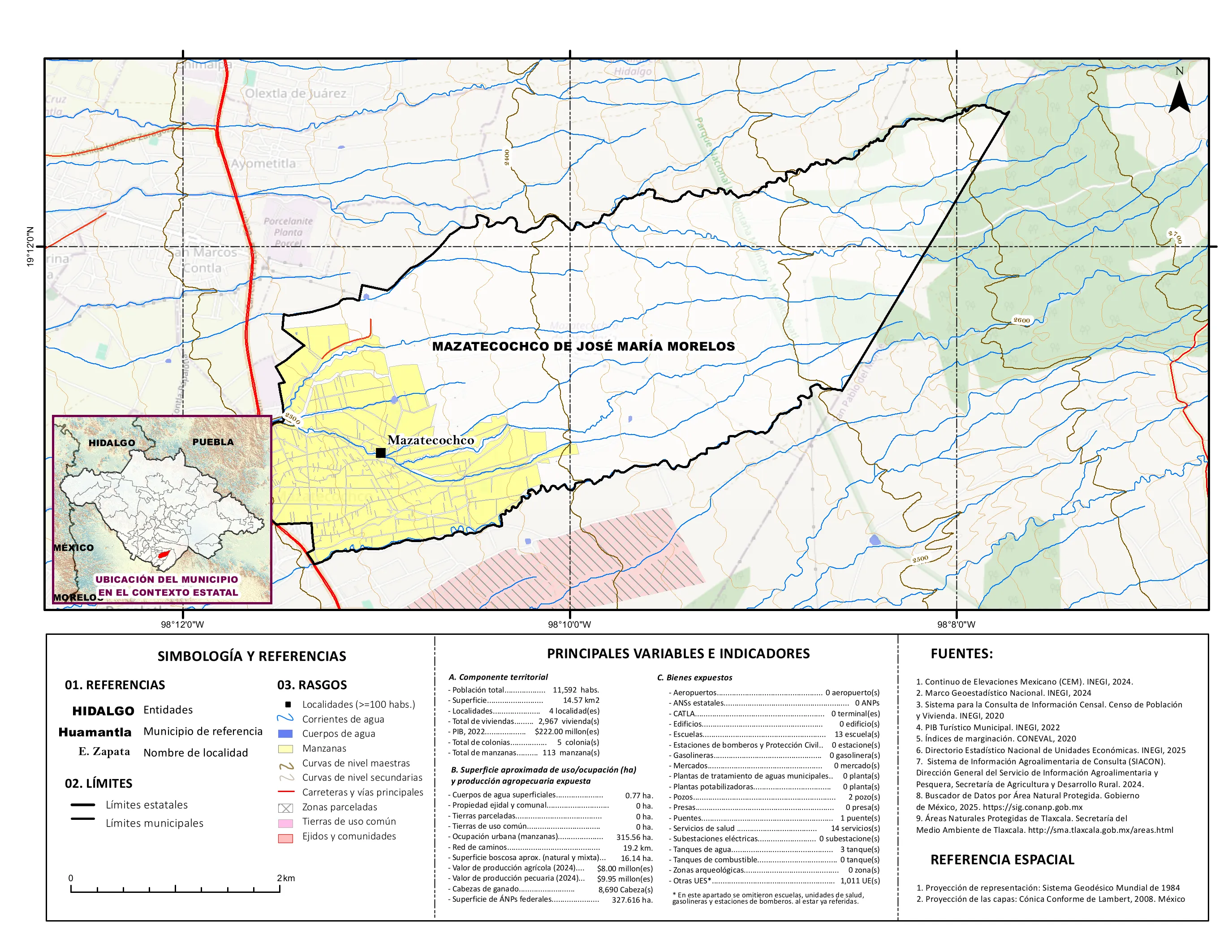 Mapa referencial de los principales bienes expuestos en el municipio