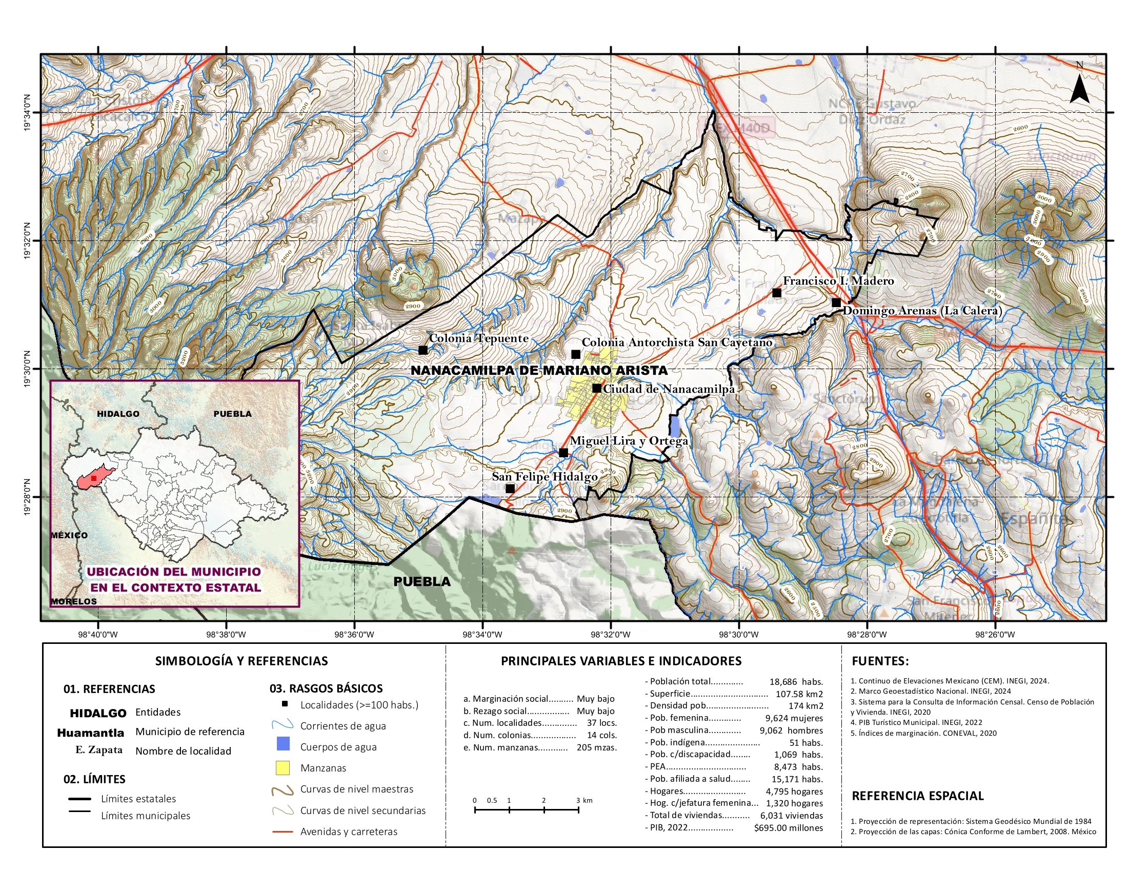 Mapa físico socioeconómico
