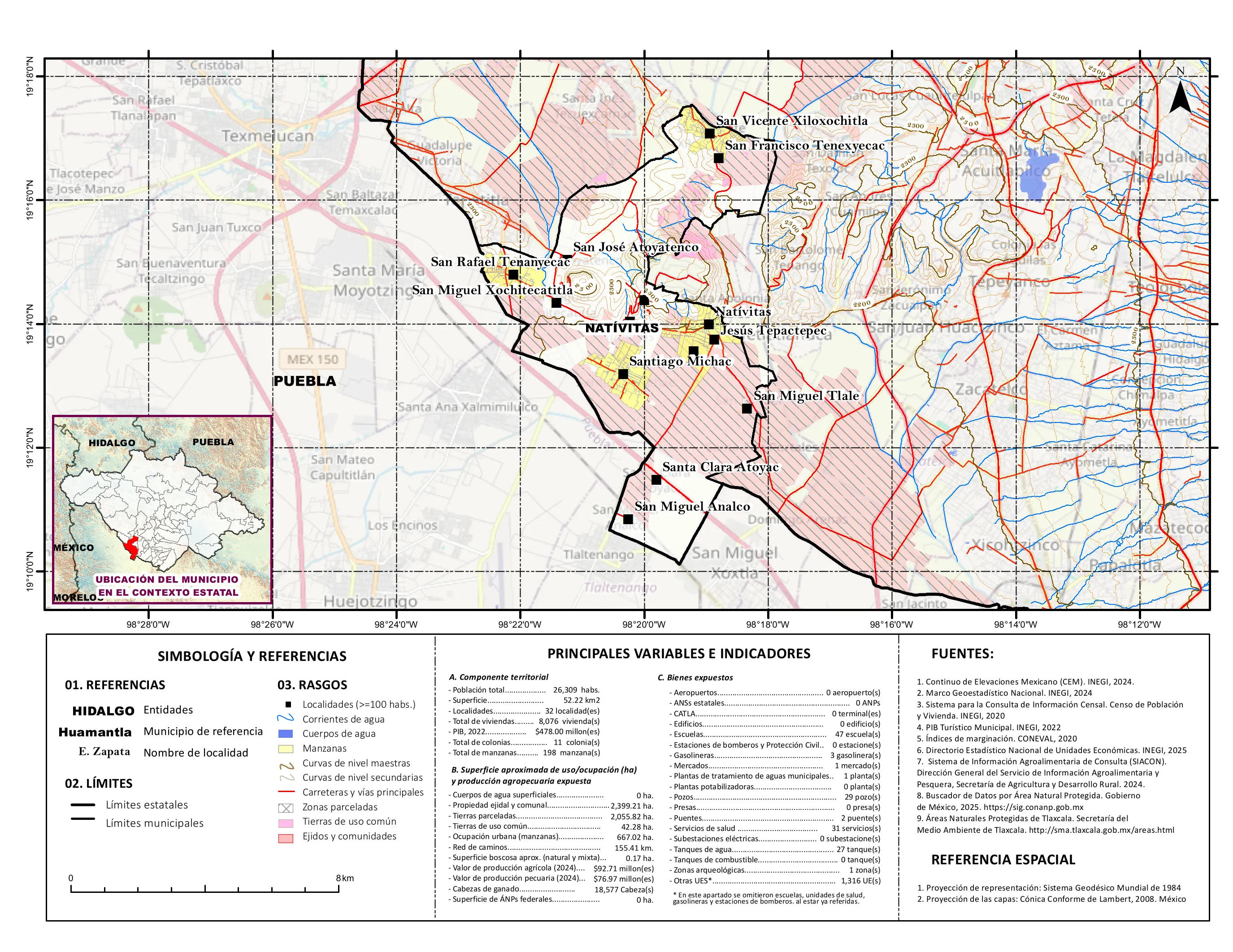 Mapa referencial de los principales bienes expuestos en el municipio