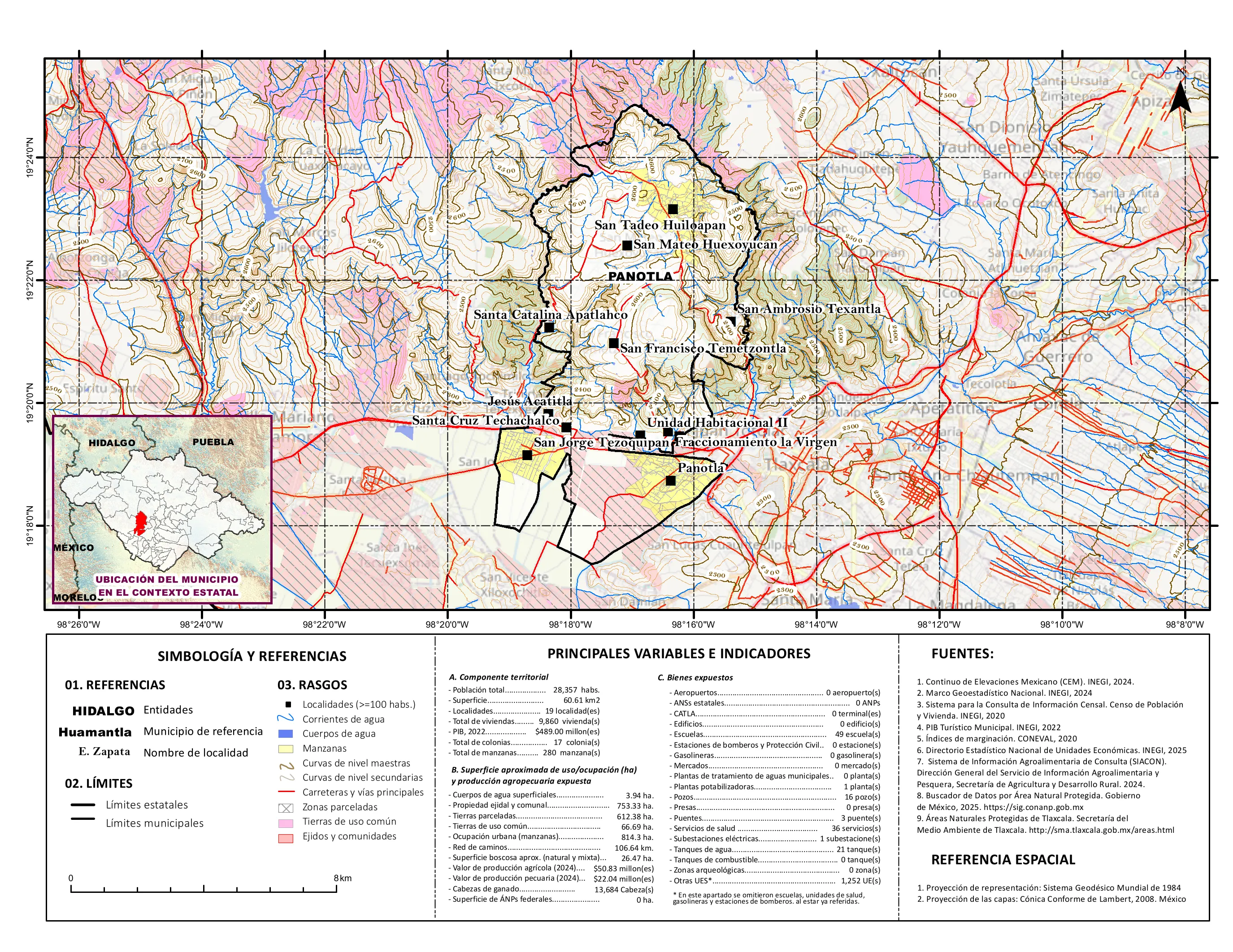 Mapa referencial de los principales bienes expuestos en el municipio