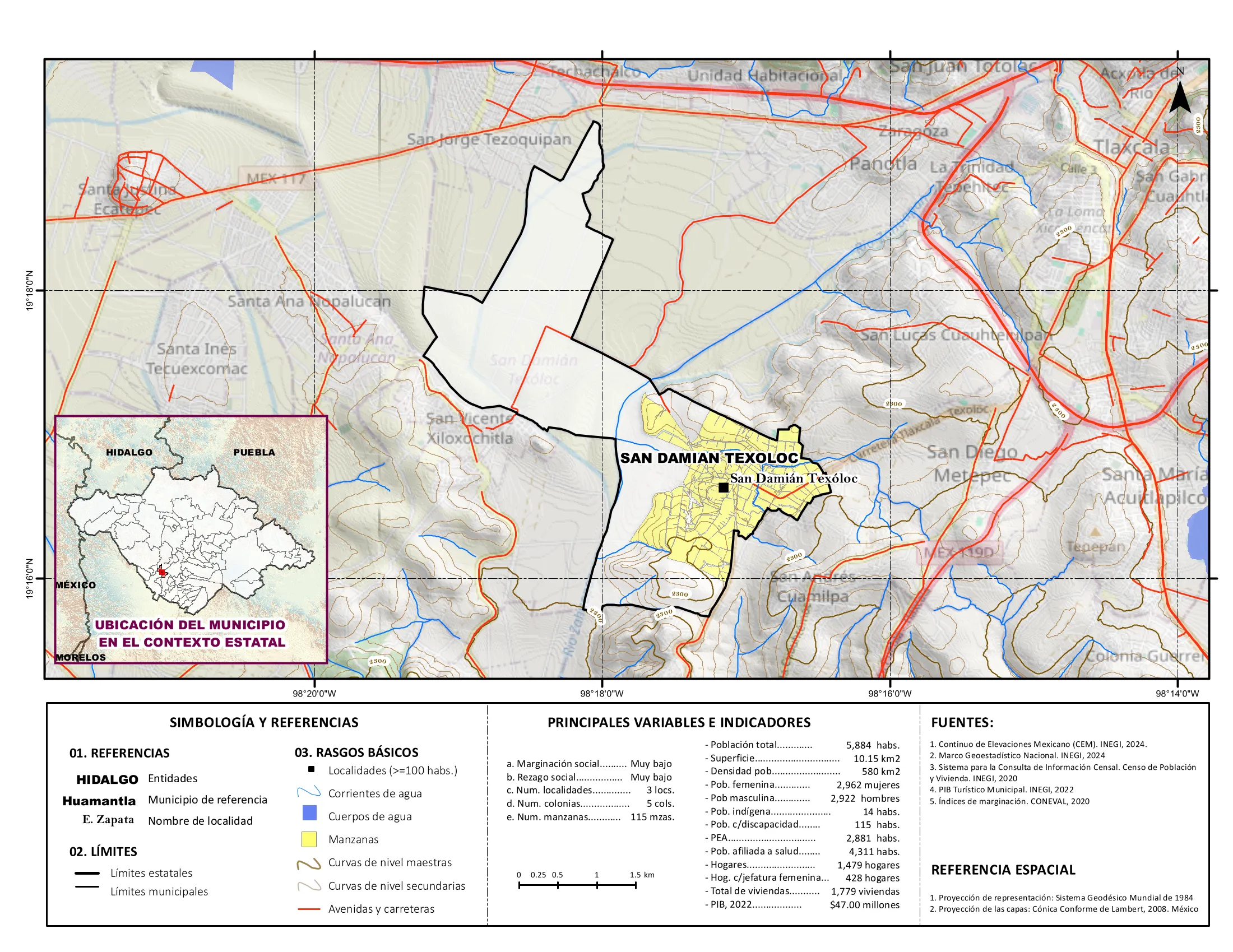 Mapa físico socioeconómico