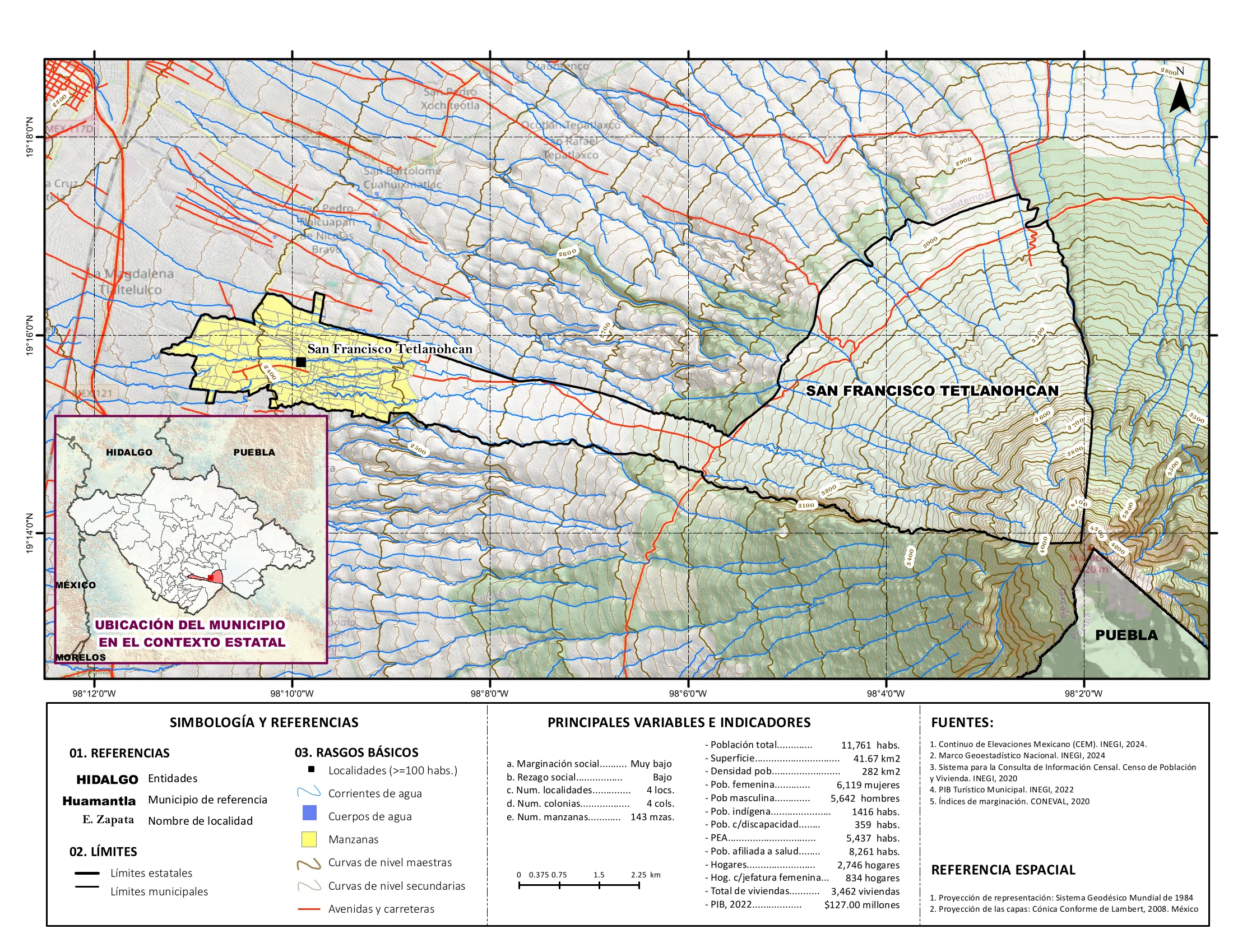 Mapa físico socioeconómico