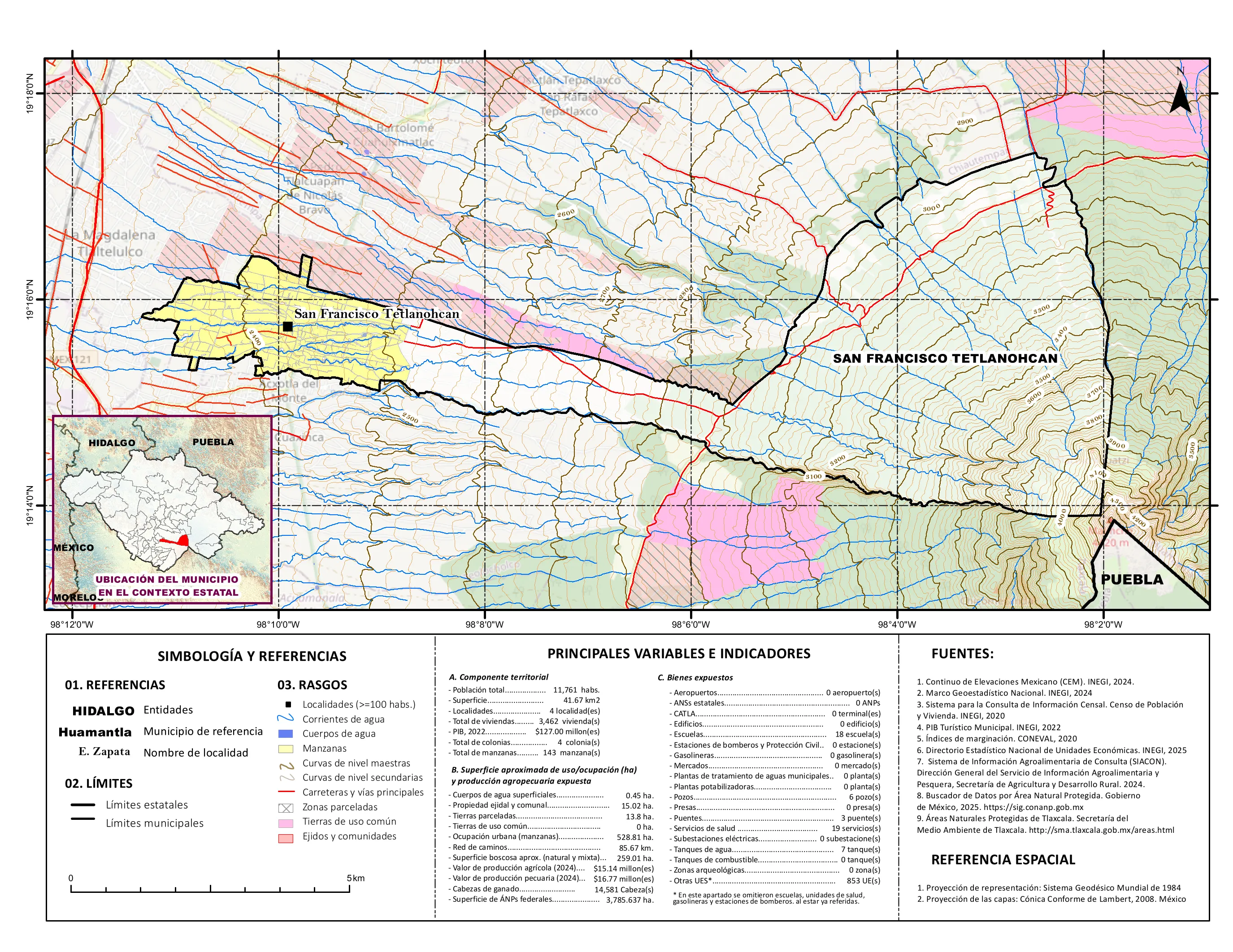 Mapa referencial de los principales bienes expuestos en el municipio