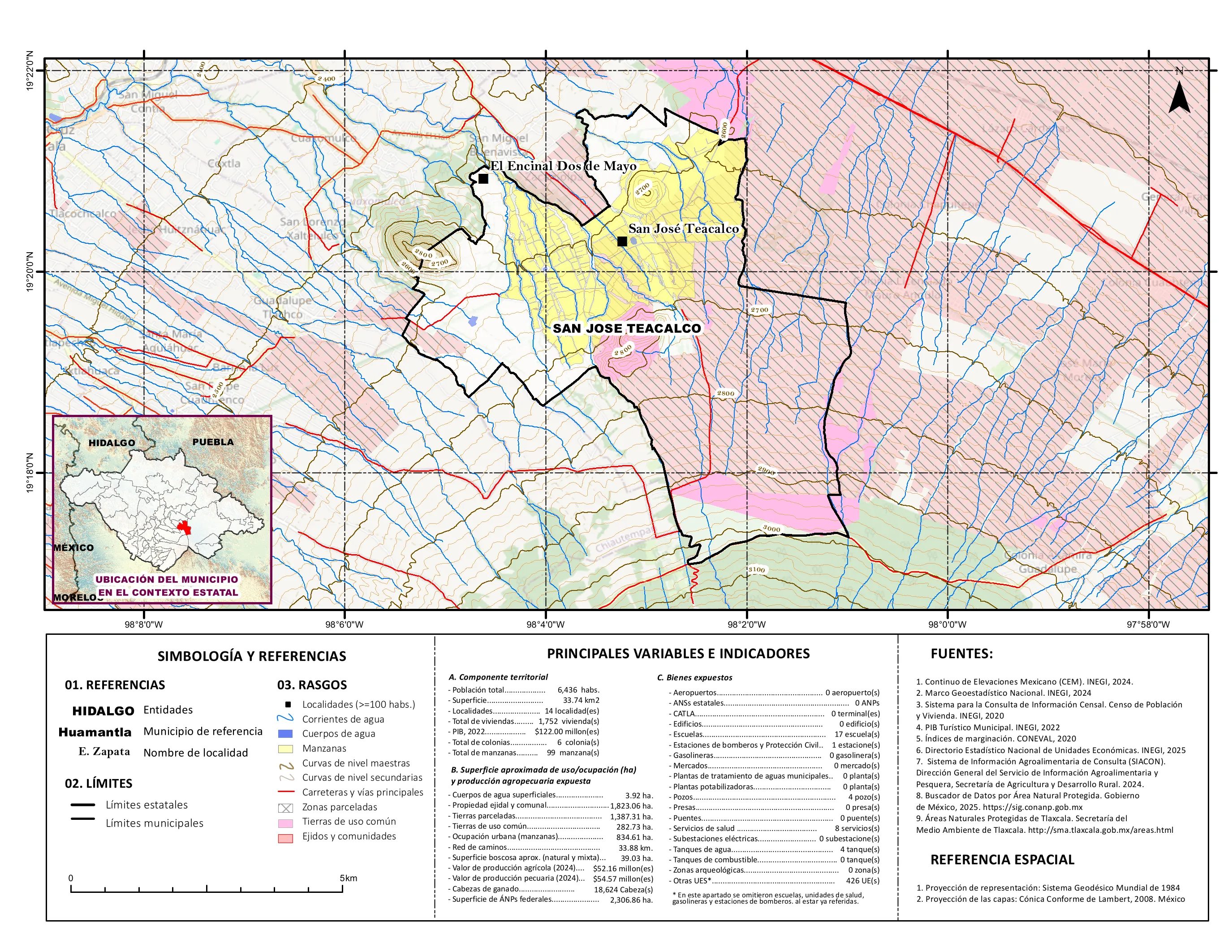 Mapa referencial de los principales bienes expuestos en el municipio