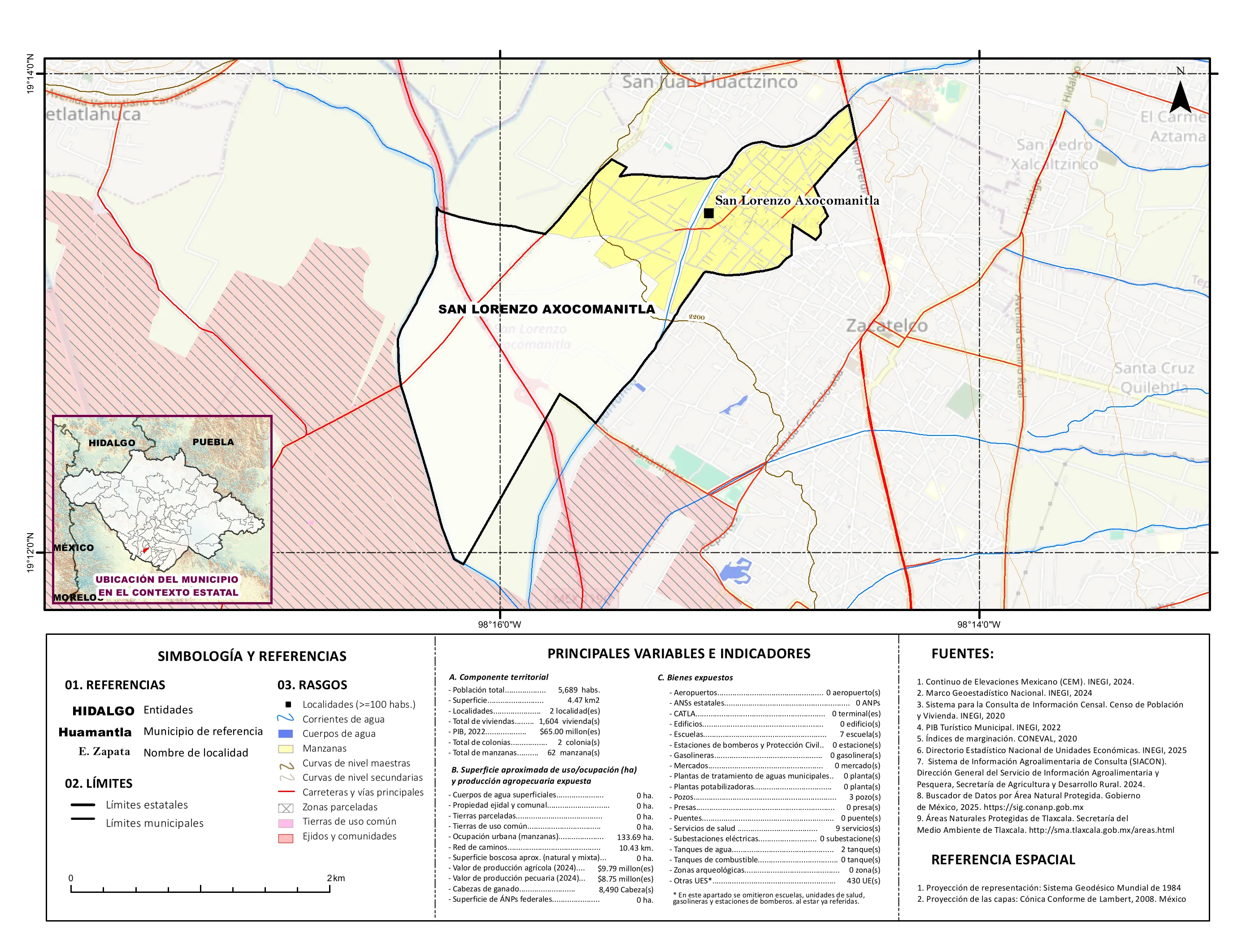 Mapa referencial de los principales bienes expuestos en el municipio