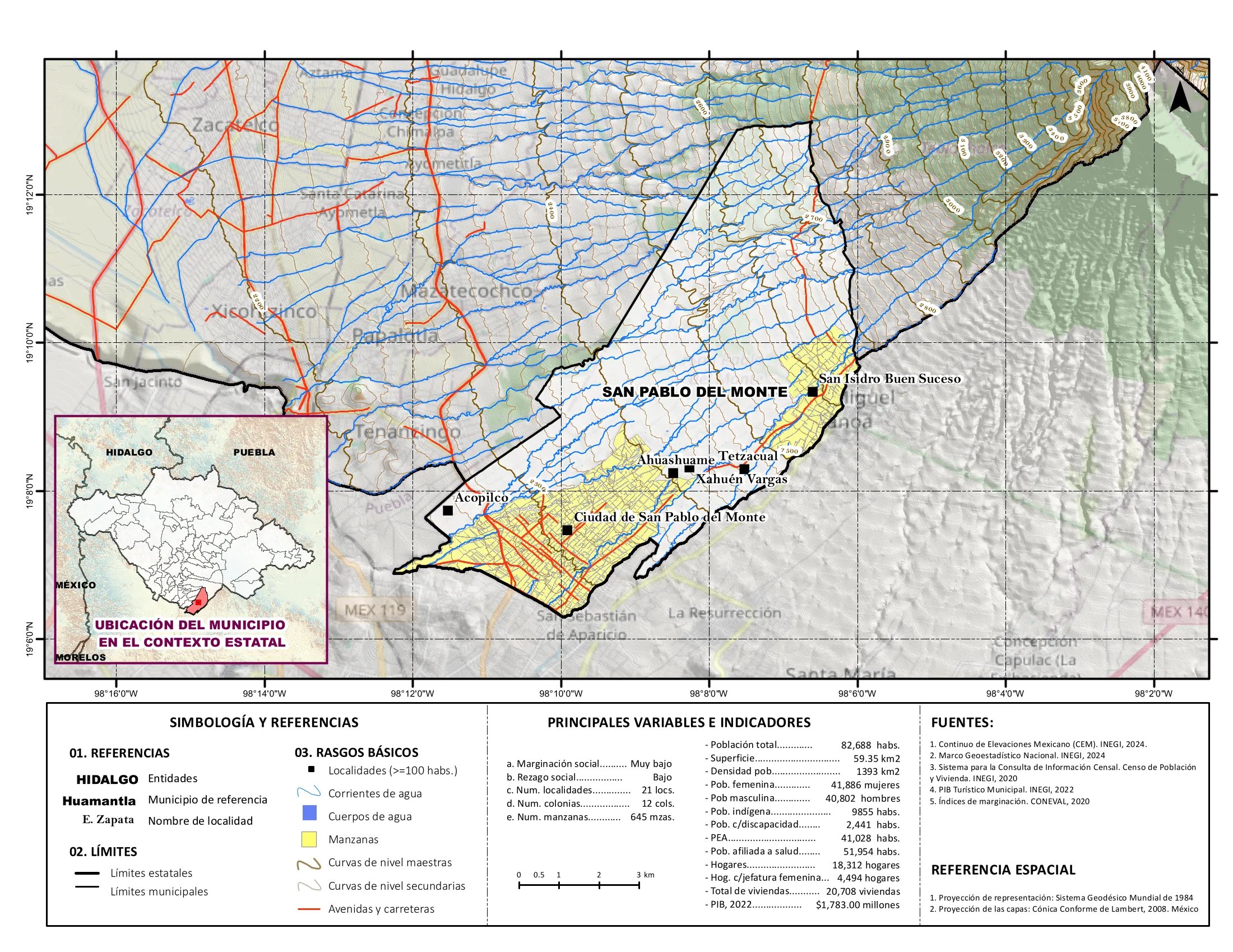 Mapa físico socioeconómico