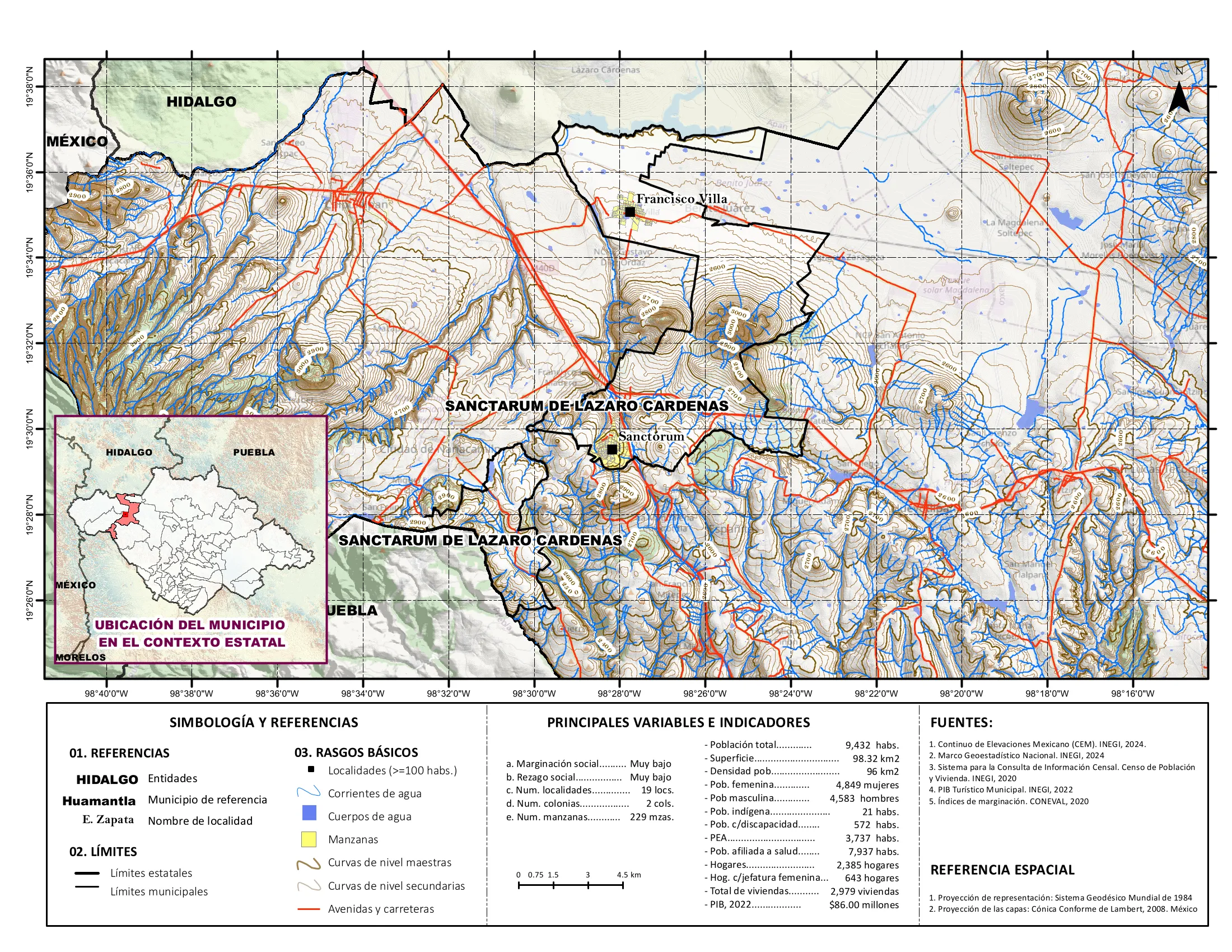 Mapa físico socioeconómico