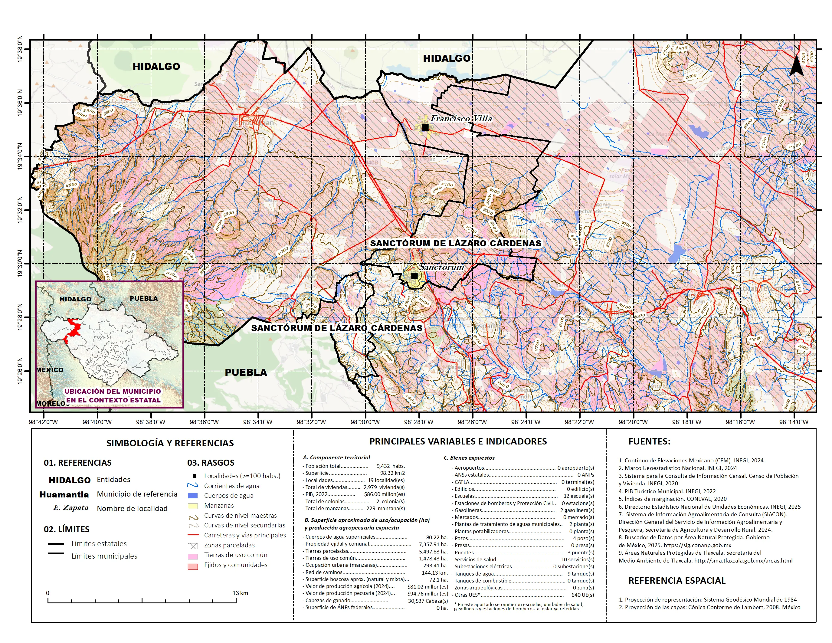 Mapa referencial de los principales bienes expuestos en el municipio