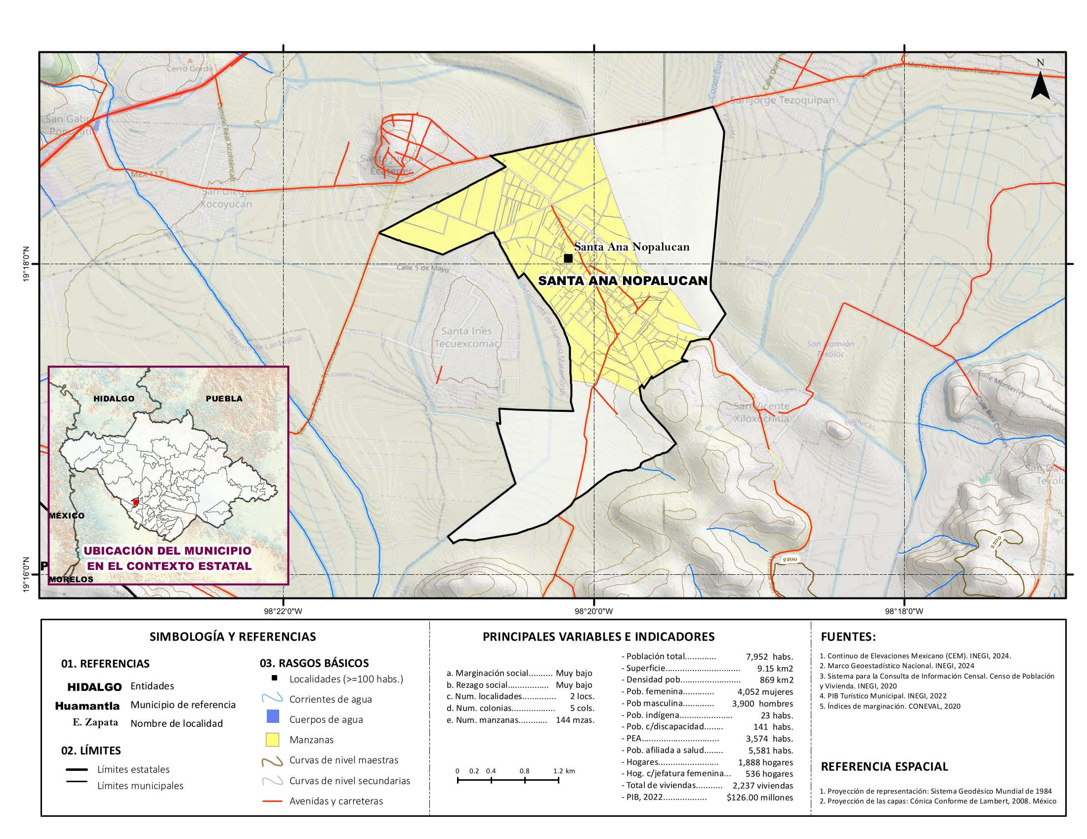 Mapa físico socioeconómico