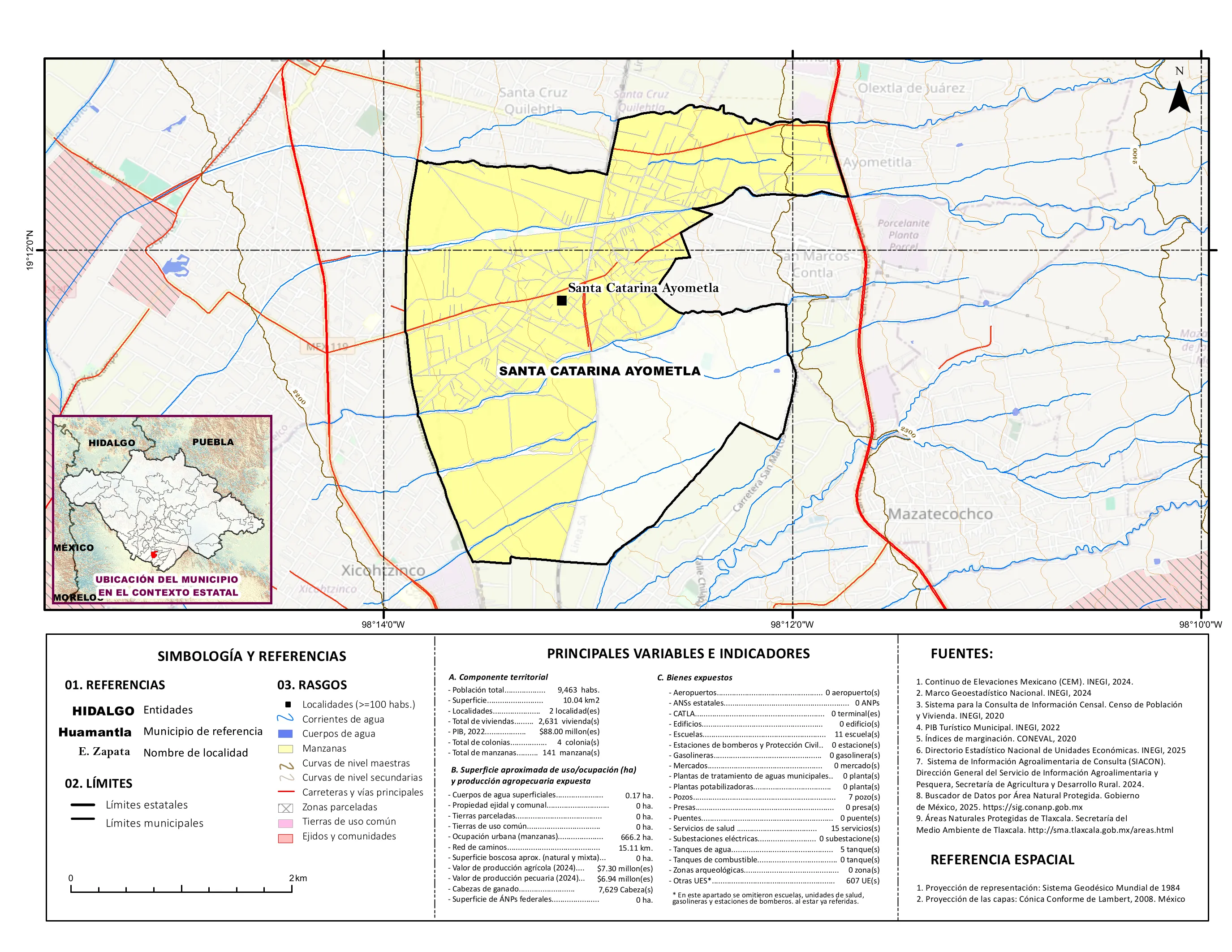 Mapa referencial de los principales bienes expuestos en el municipio