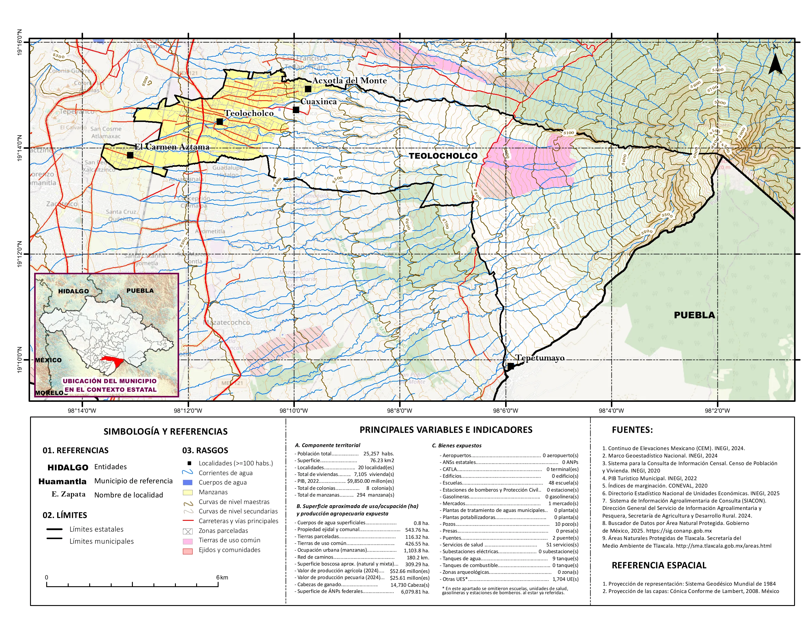 Mapa referencial de los principales bienes expuestos en el municipio