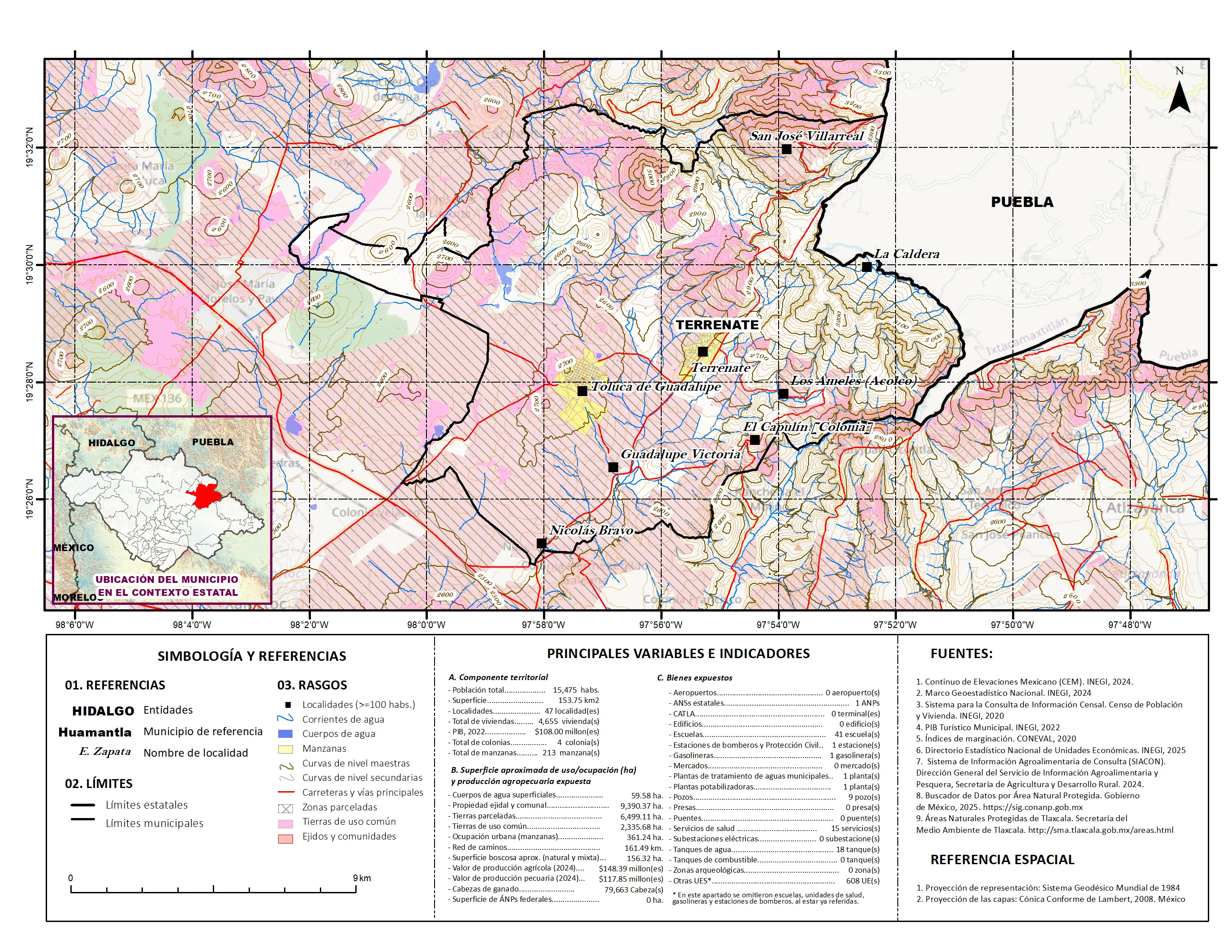 Mapa referencial de los principales bienes expuestos en el municipio
