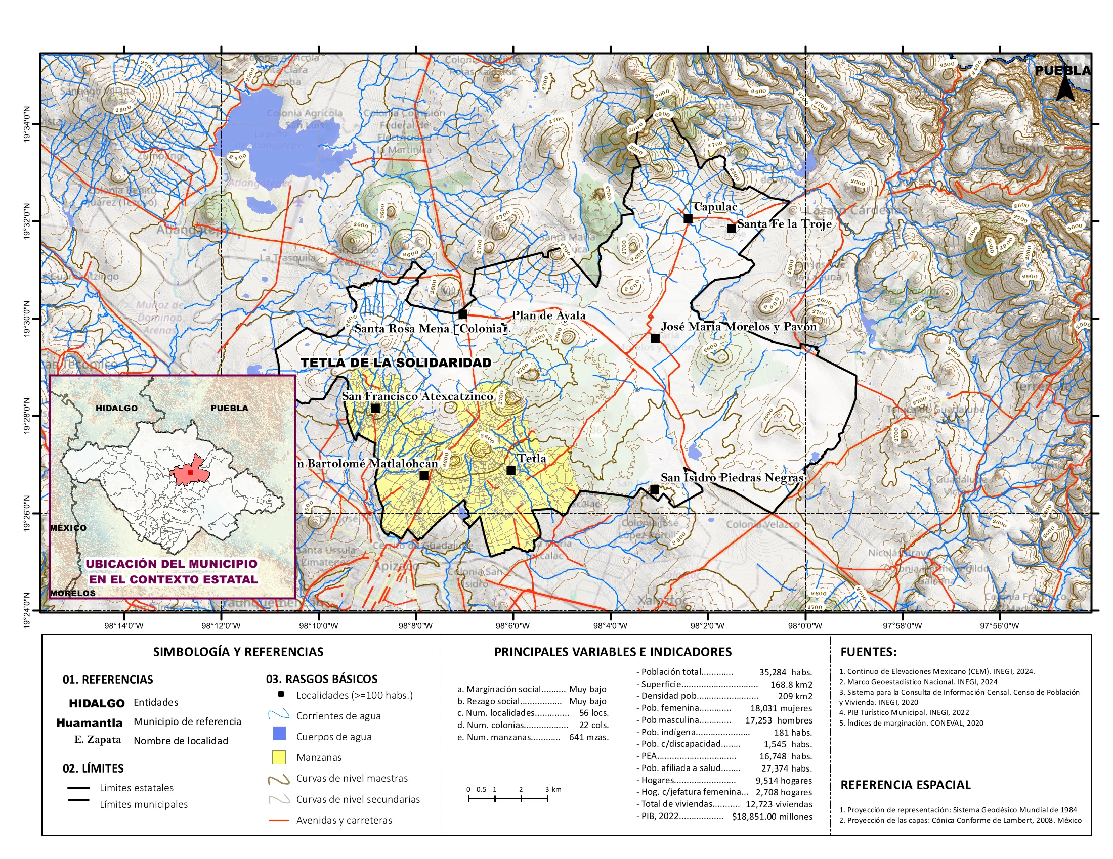 Mapa físico socioeconómico