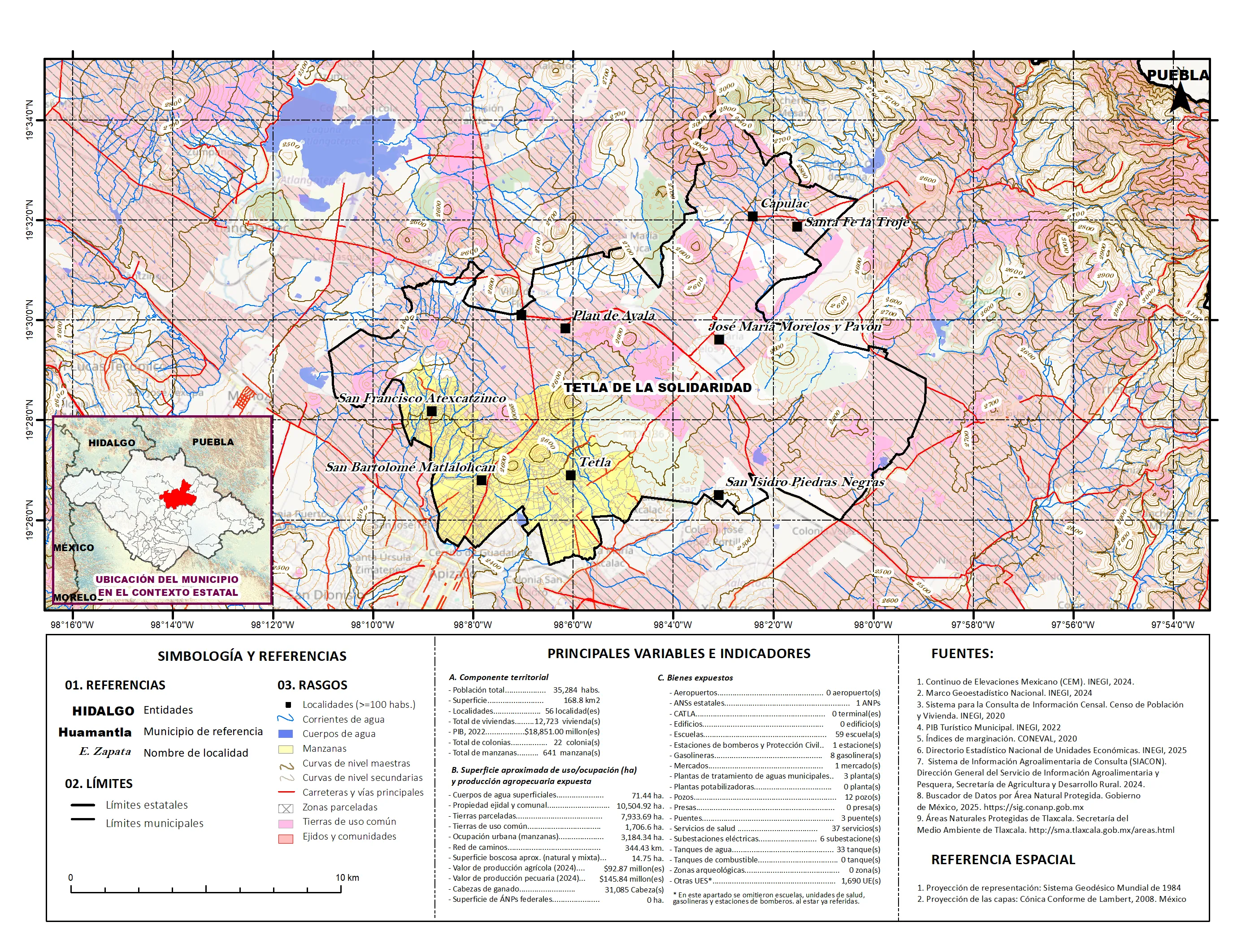 Mapa referencial de los principales bienes expuestos en el municipio