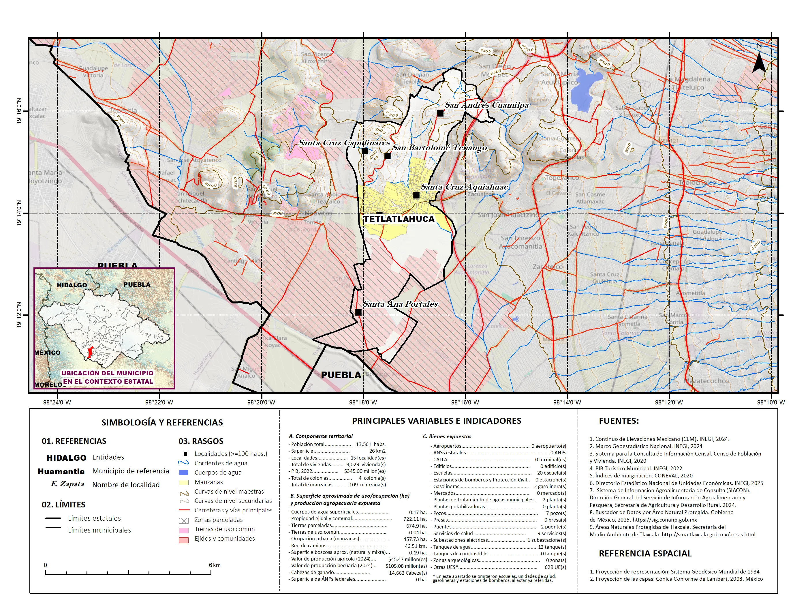 Mapa referencial de los principales bienes expuestos en el municipio