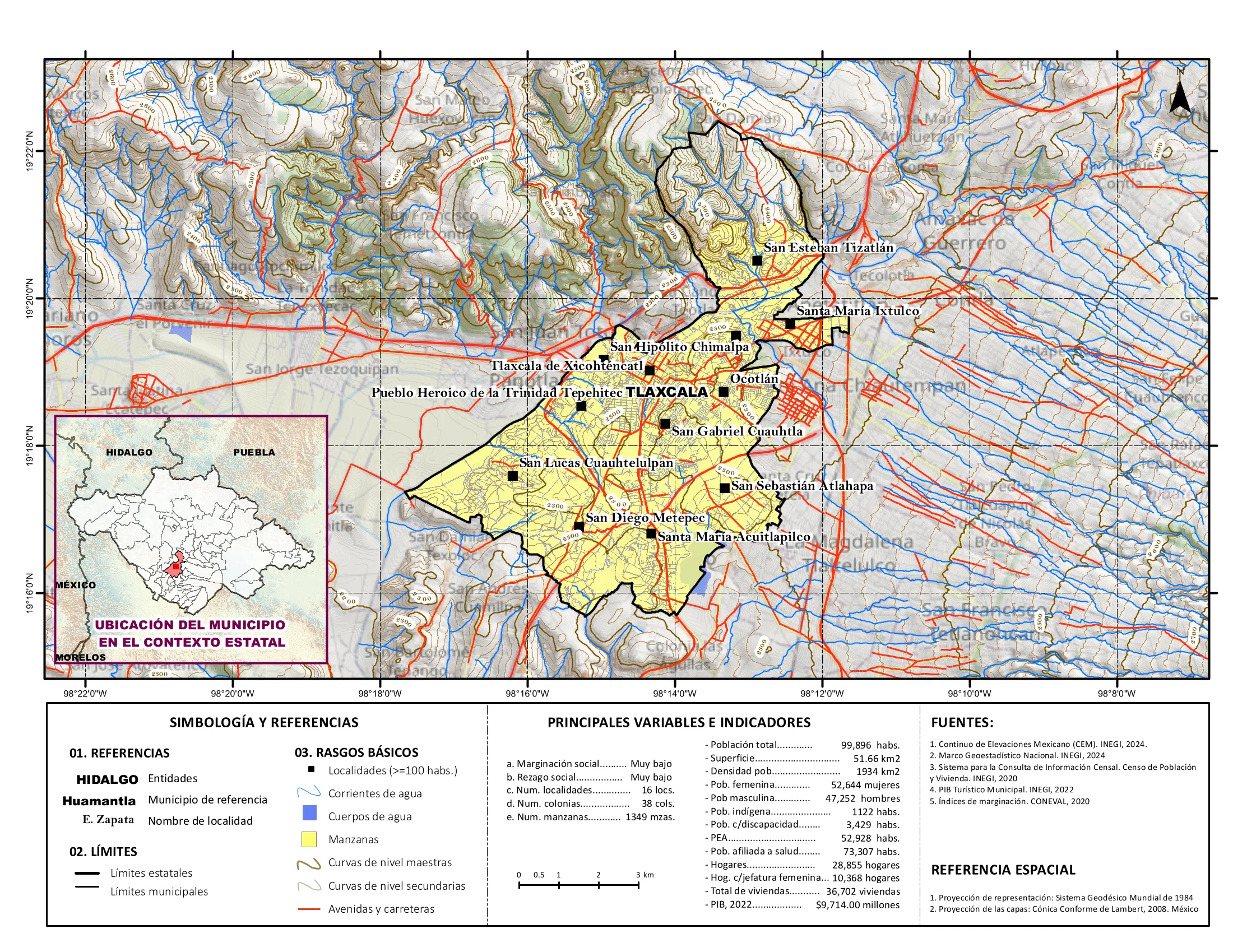 Mapa físico socioeconómico