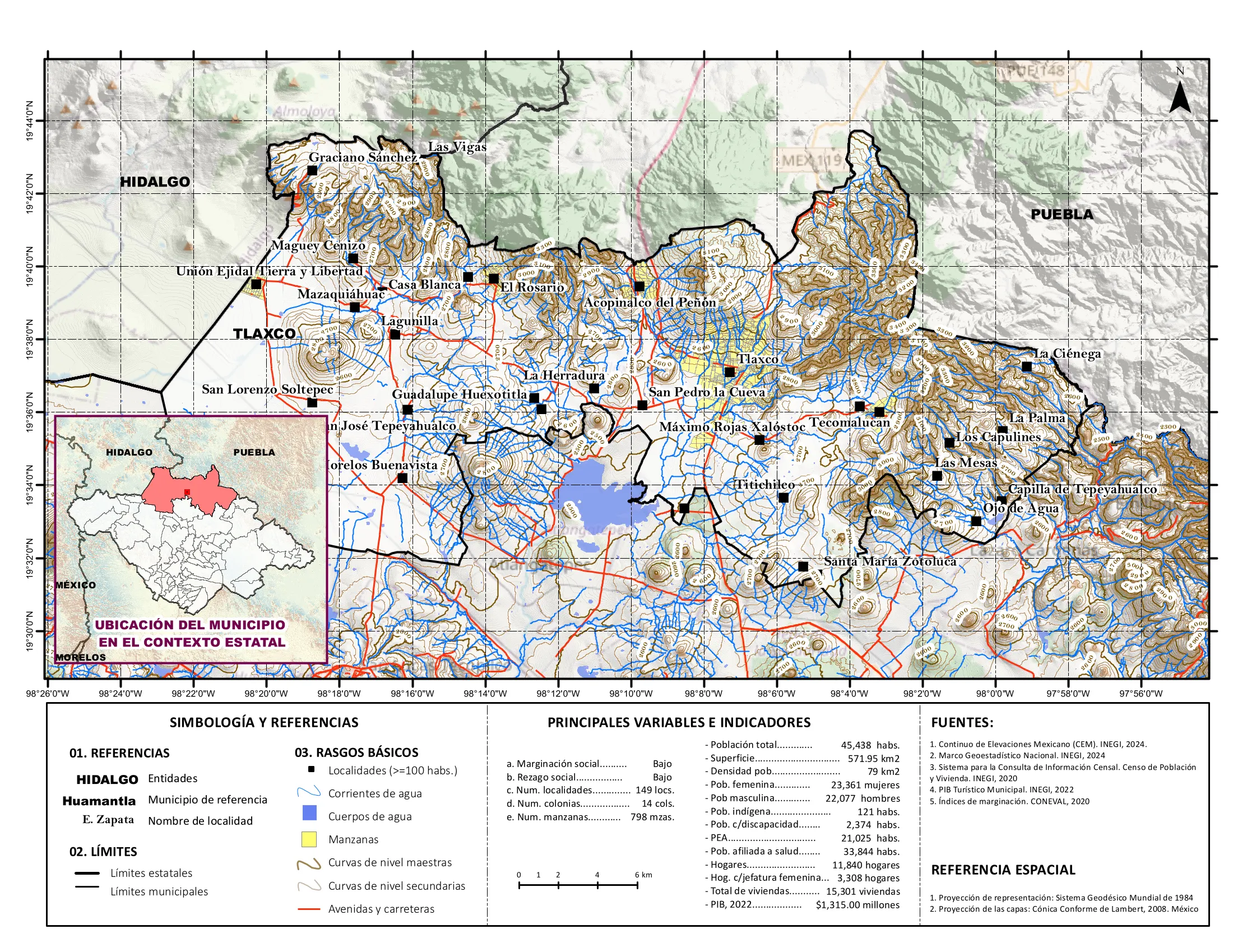 Mapa físico socioeconómico