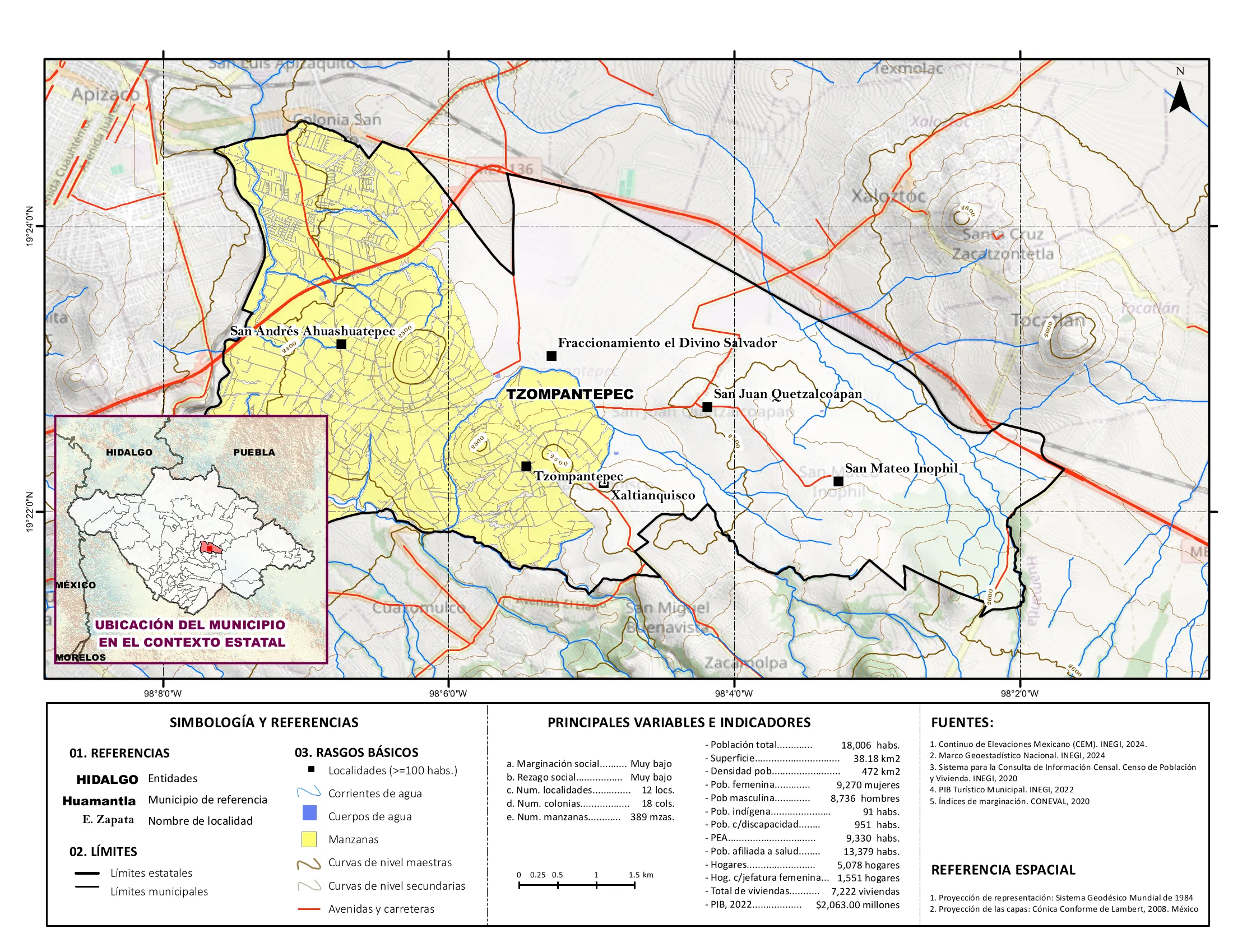 Mapa físico socioeconómico