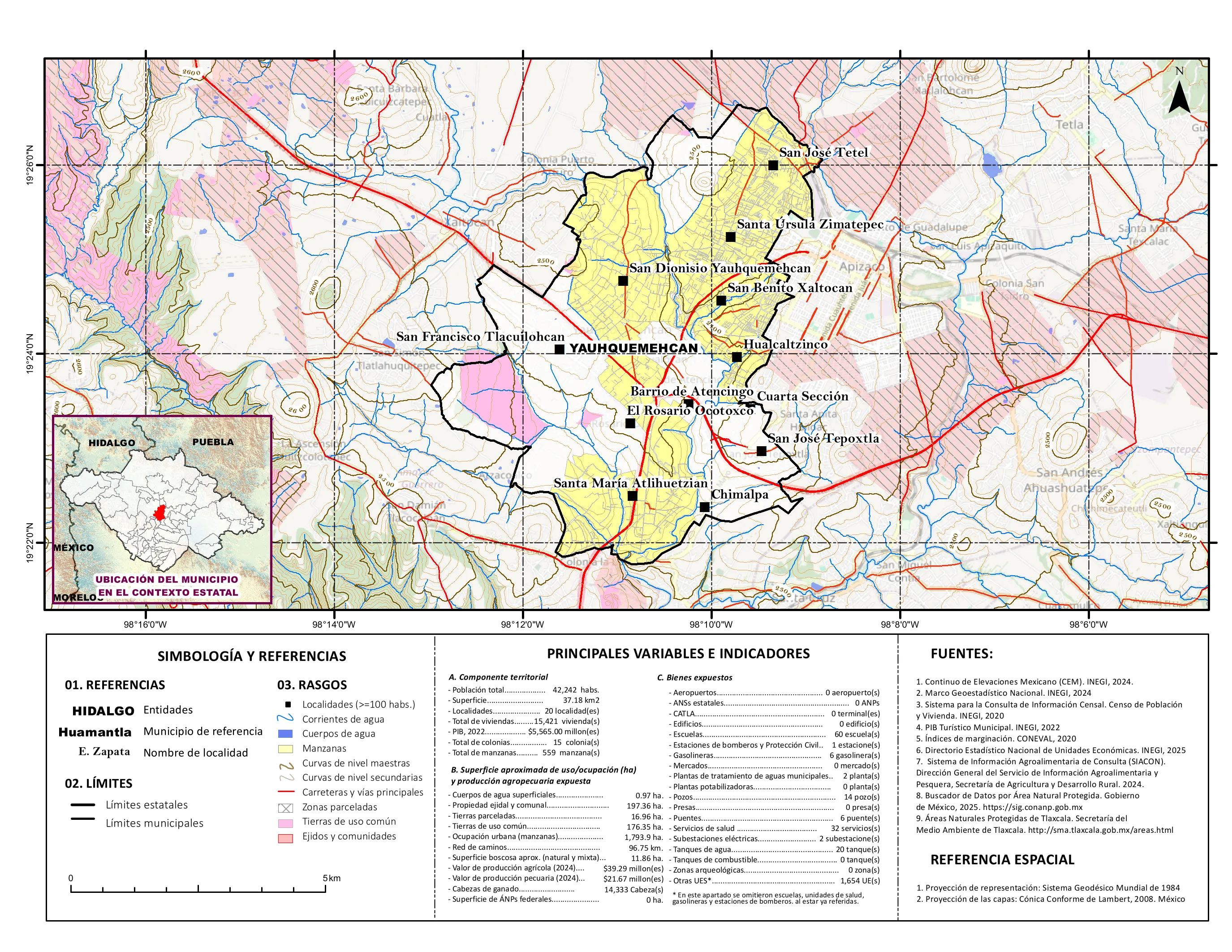 Mapa referencial de los principales bienes expuestos en el municipio