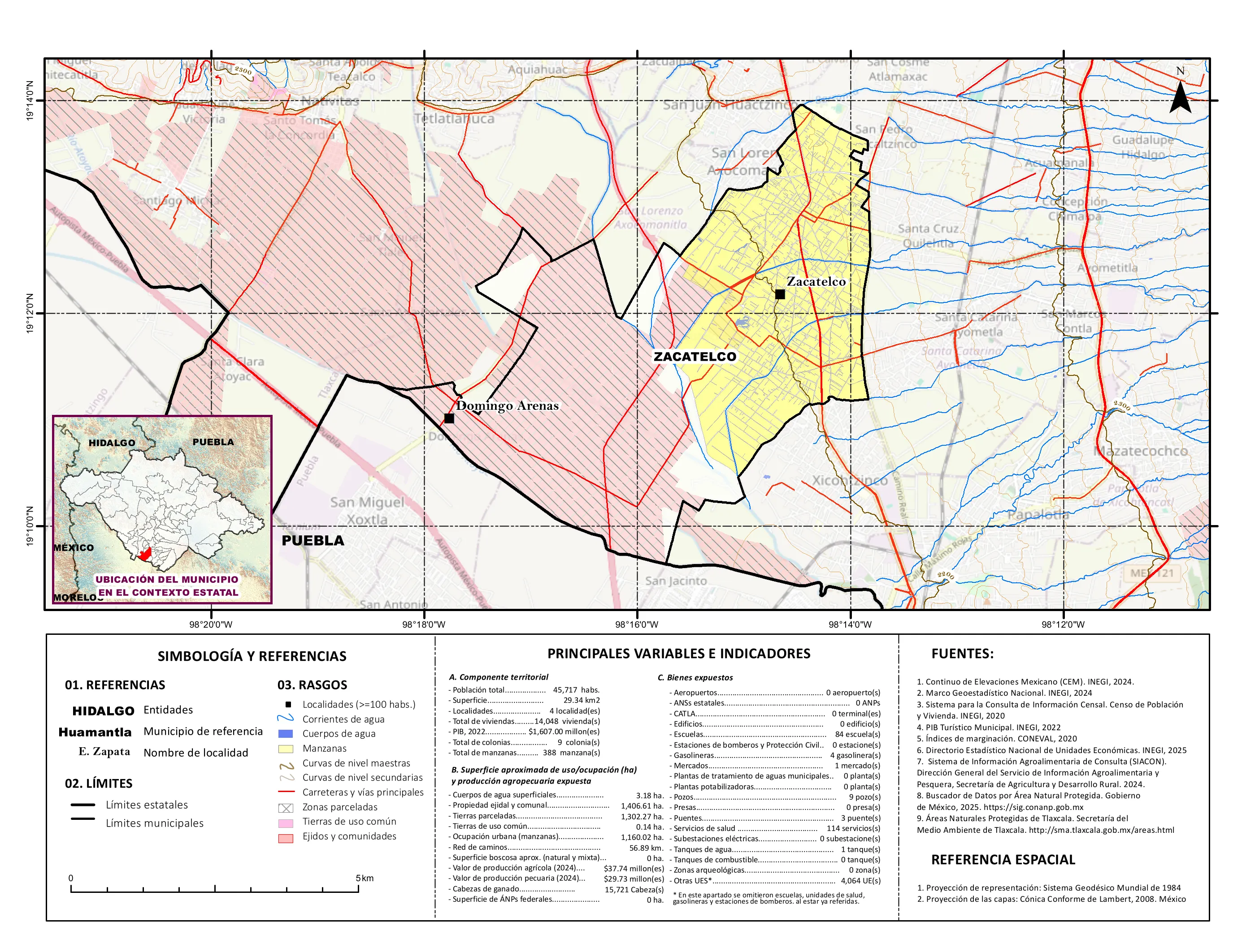 Mapa referencial de los principales bienes expuestos en el municipio