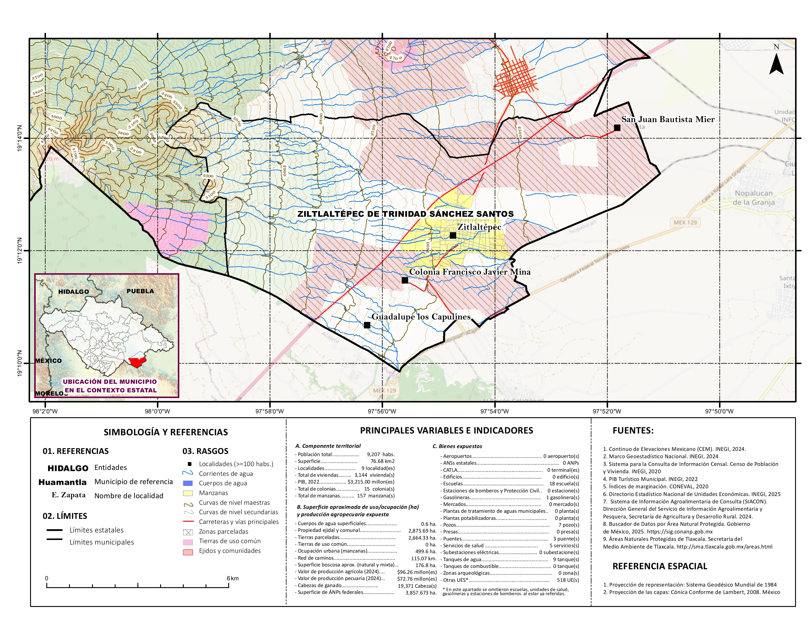 Mapa referencial de los principales bienes expuestos en el municipio